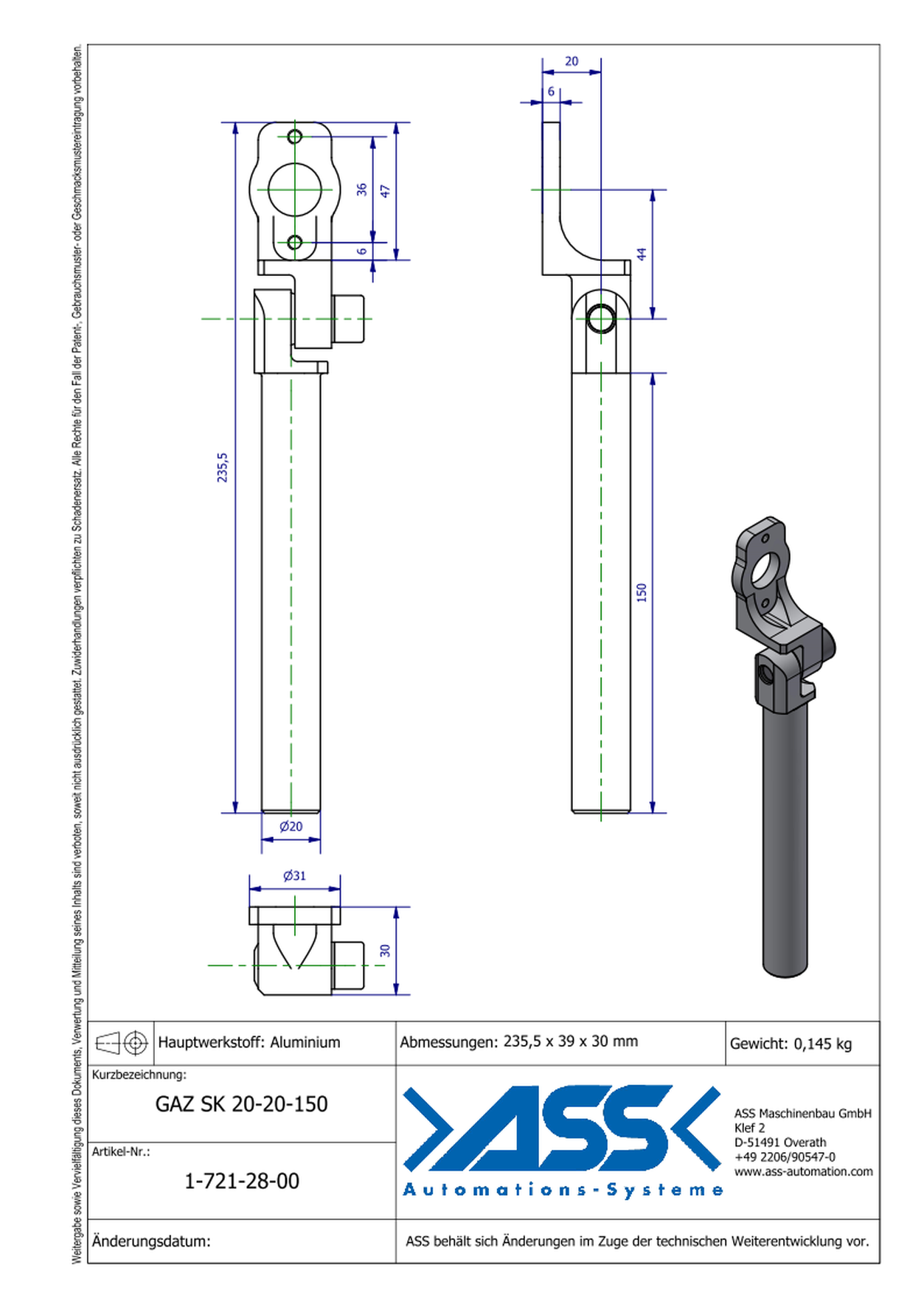  Gripper Arm for KHZ/SZD, w. Swivel, conical clamp.