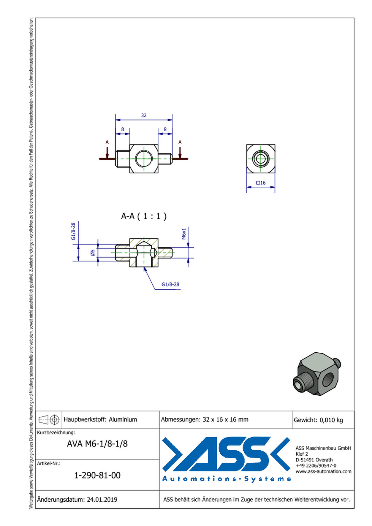 AVA 6-1/8-1/8 Adapter Male