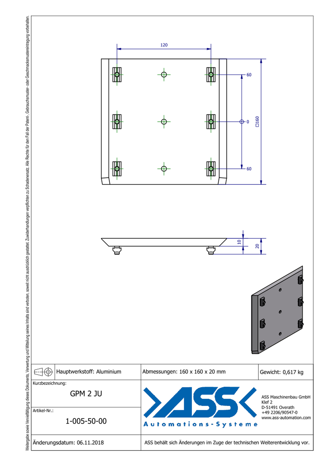 GPM 2 JU Gripper (EOAT) Base Plate