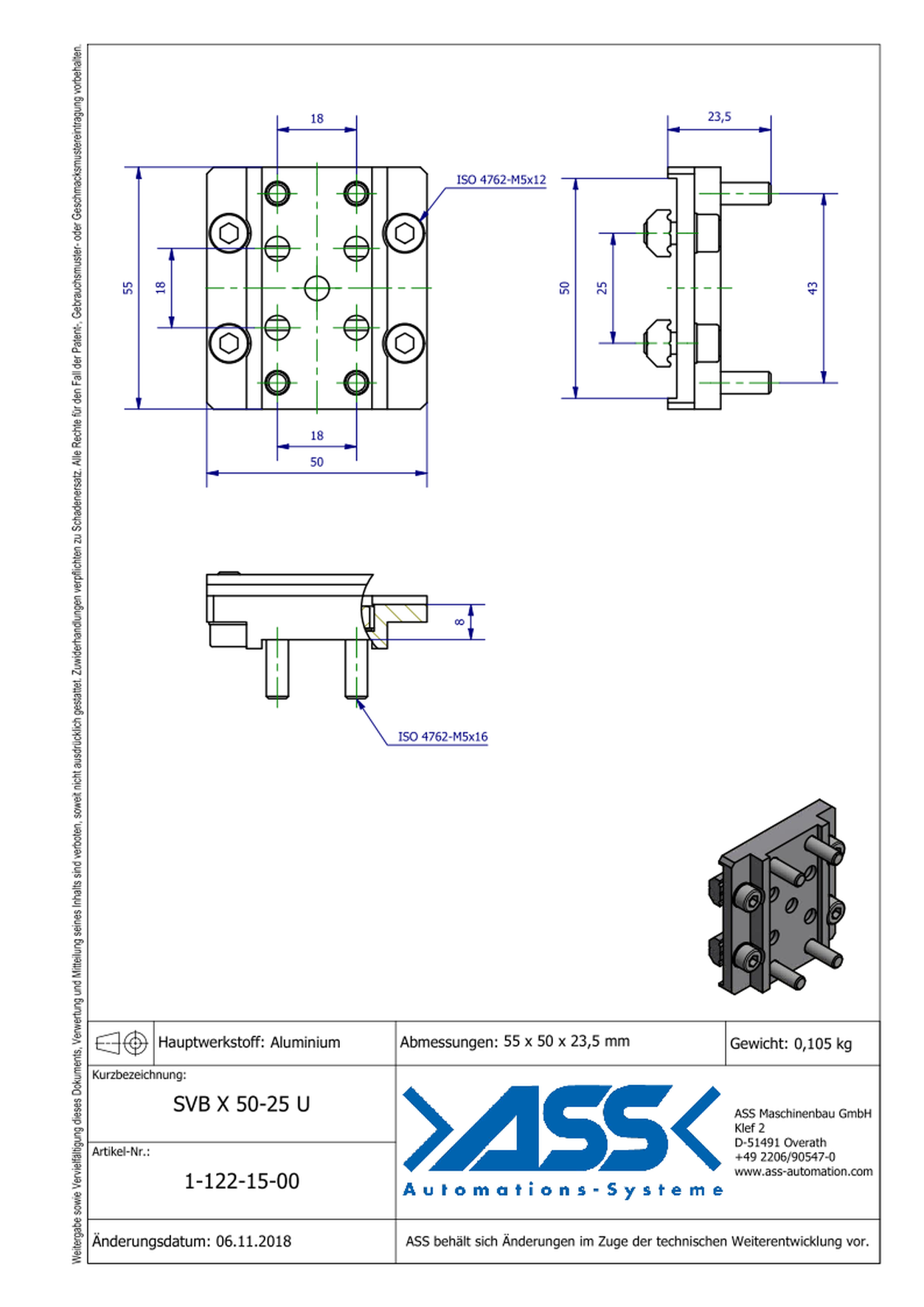 SVB X 50-25U Butt Connector