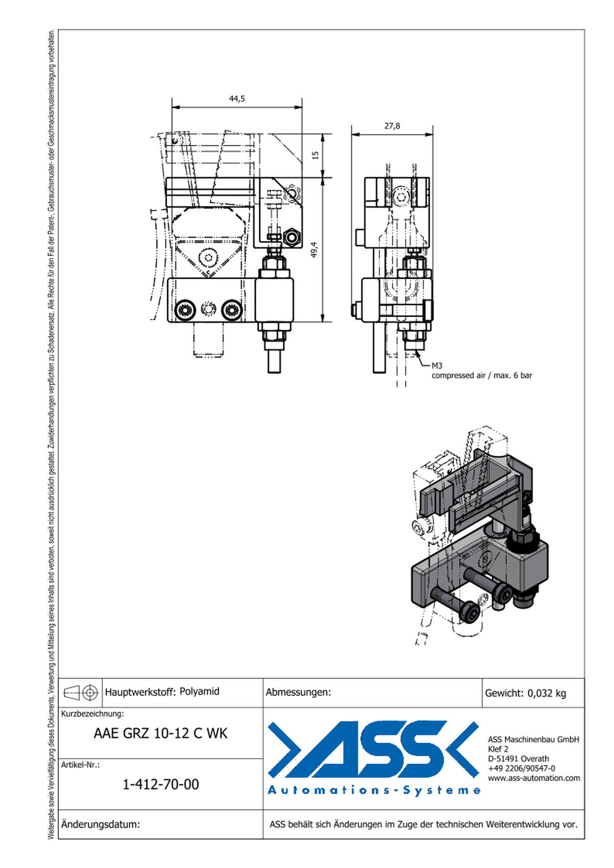 AAE GRZ 10-12 C WK Sprue Shifter for GRZ 10-12 C WK