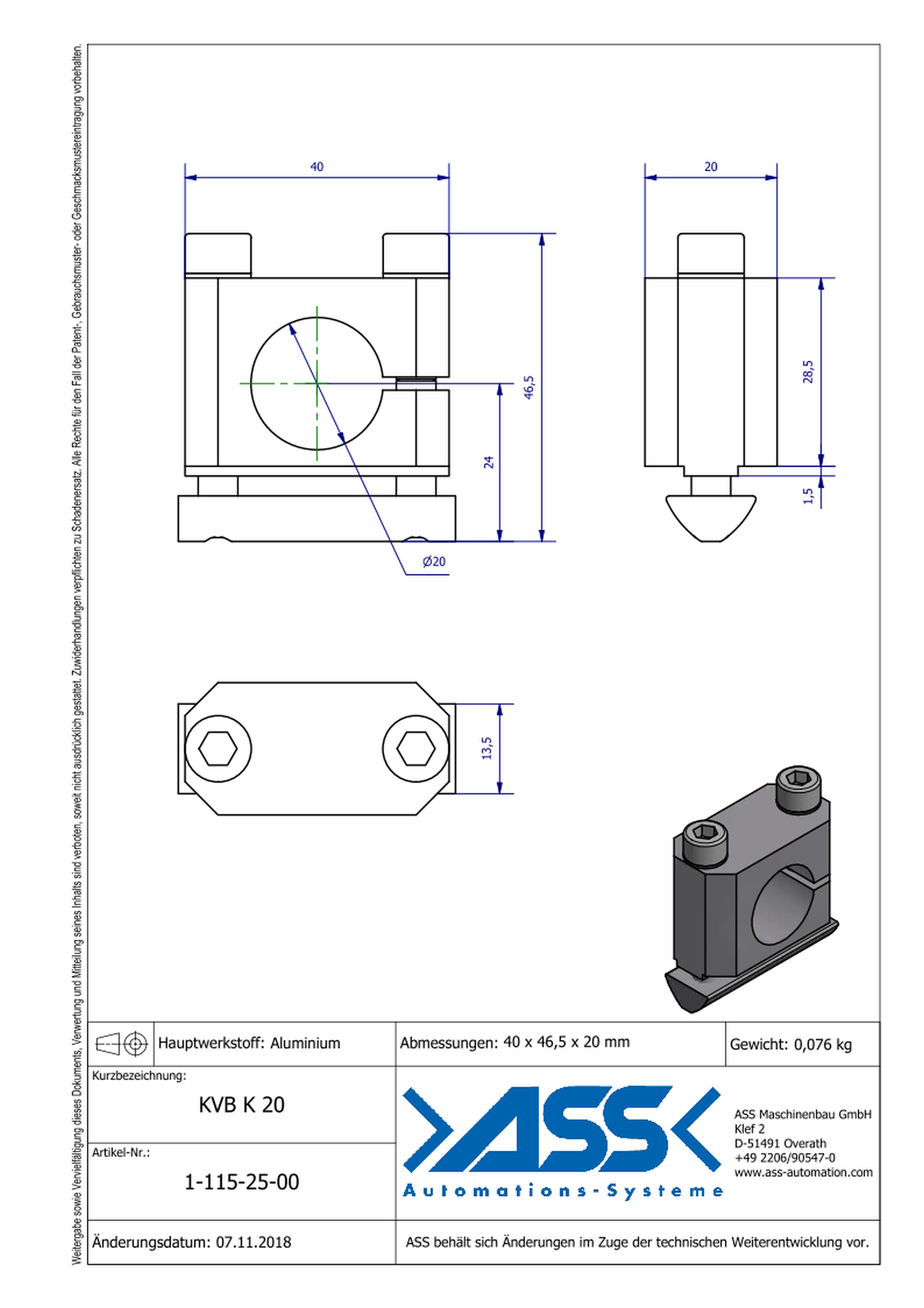 KVB K 20 Cross Connector