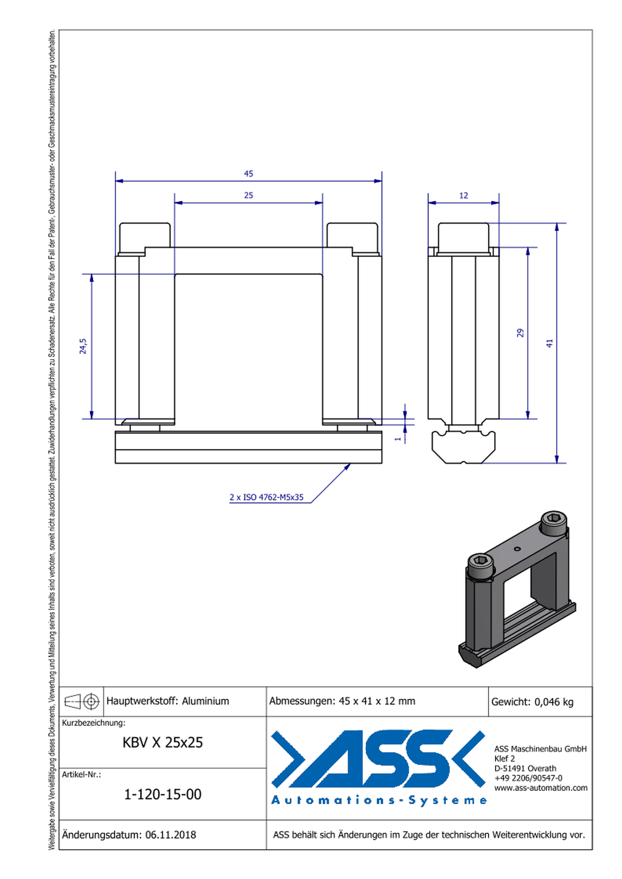 KBV X 25-25 Square Joint Connector