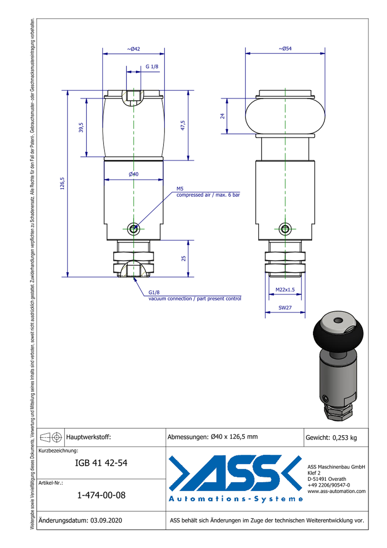 IGB 41 42-54 ID Gripper, Bellow