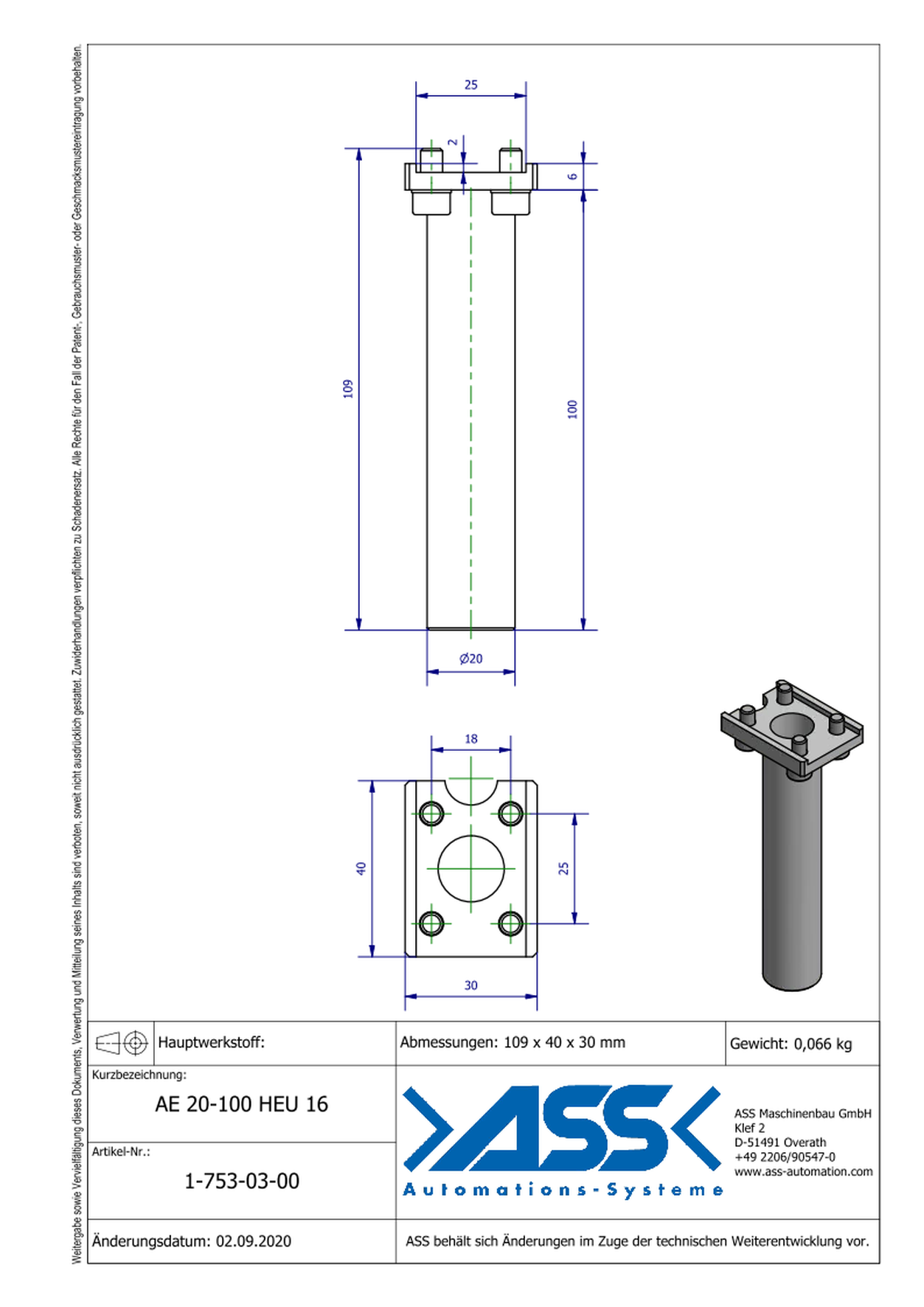 AE 20-100 HEU 16 Mounting Adapter for Stroke Unit HEU