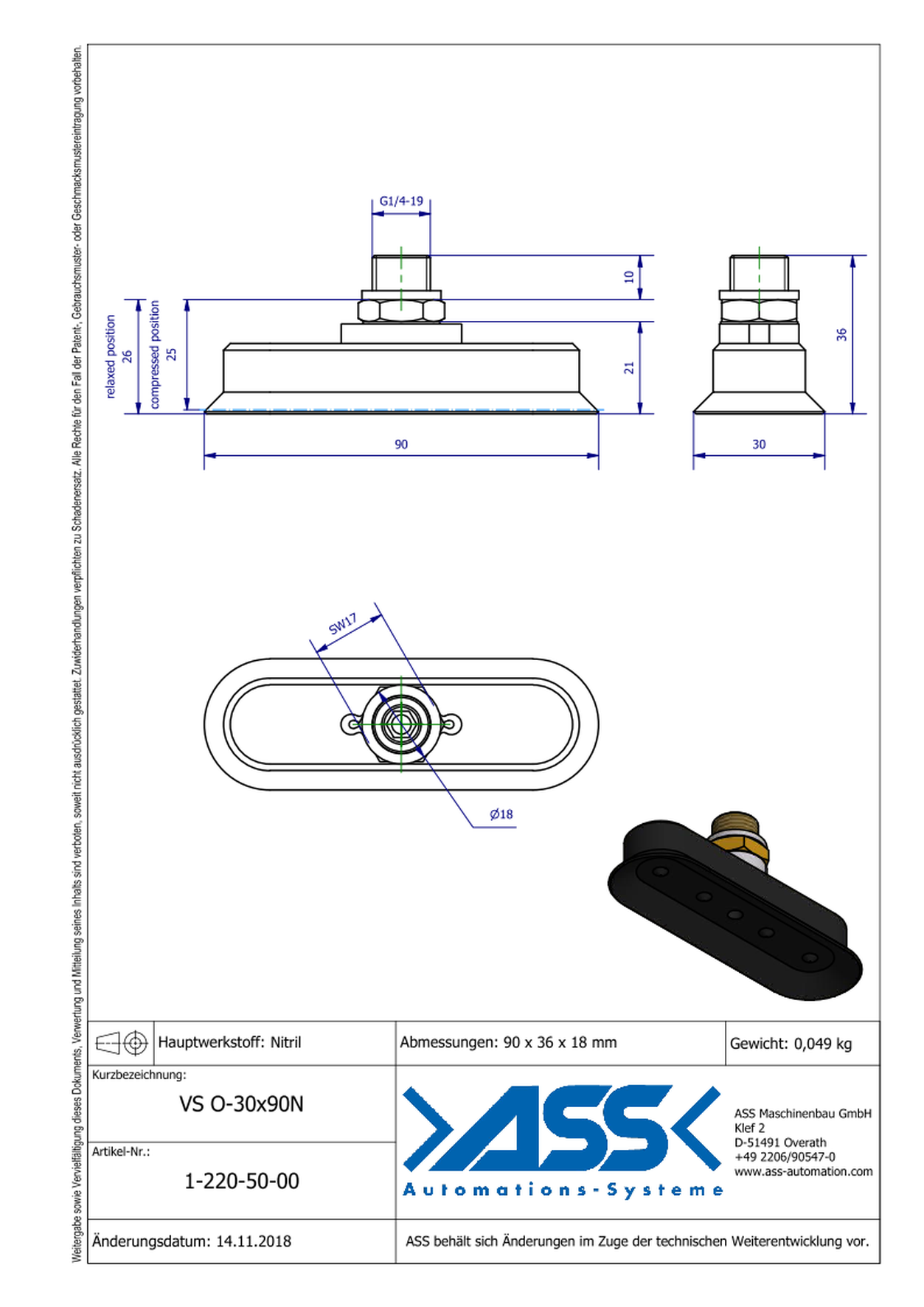 VS O-30x90N4 Vacuum Cup, Oval