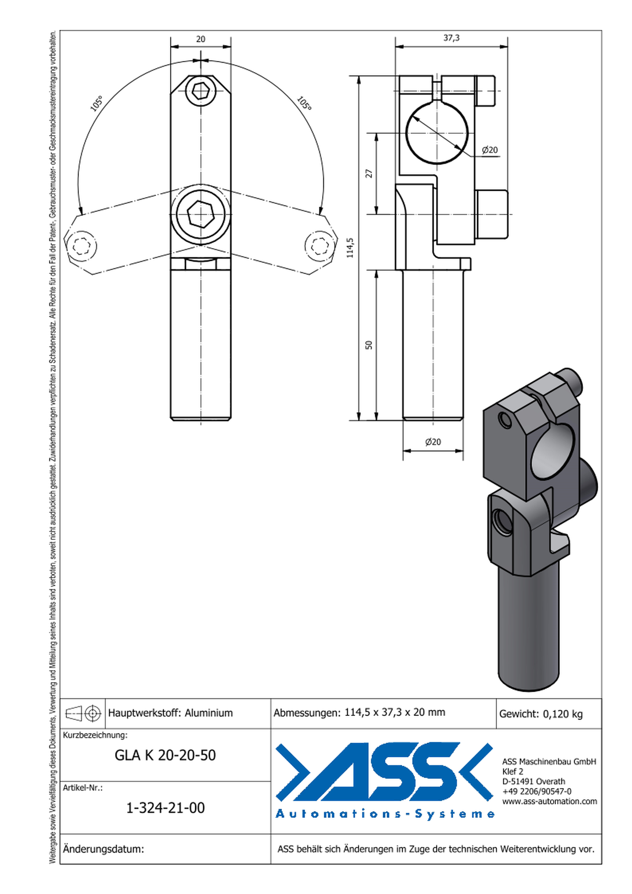 WKA 6-6-60 Angle Arm, Micro Series