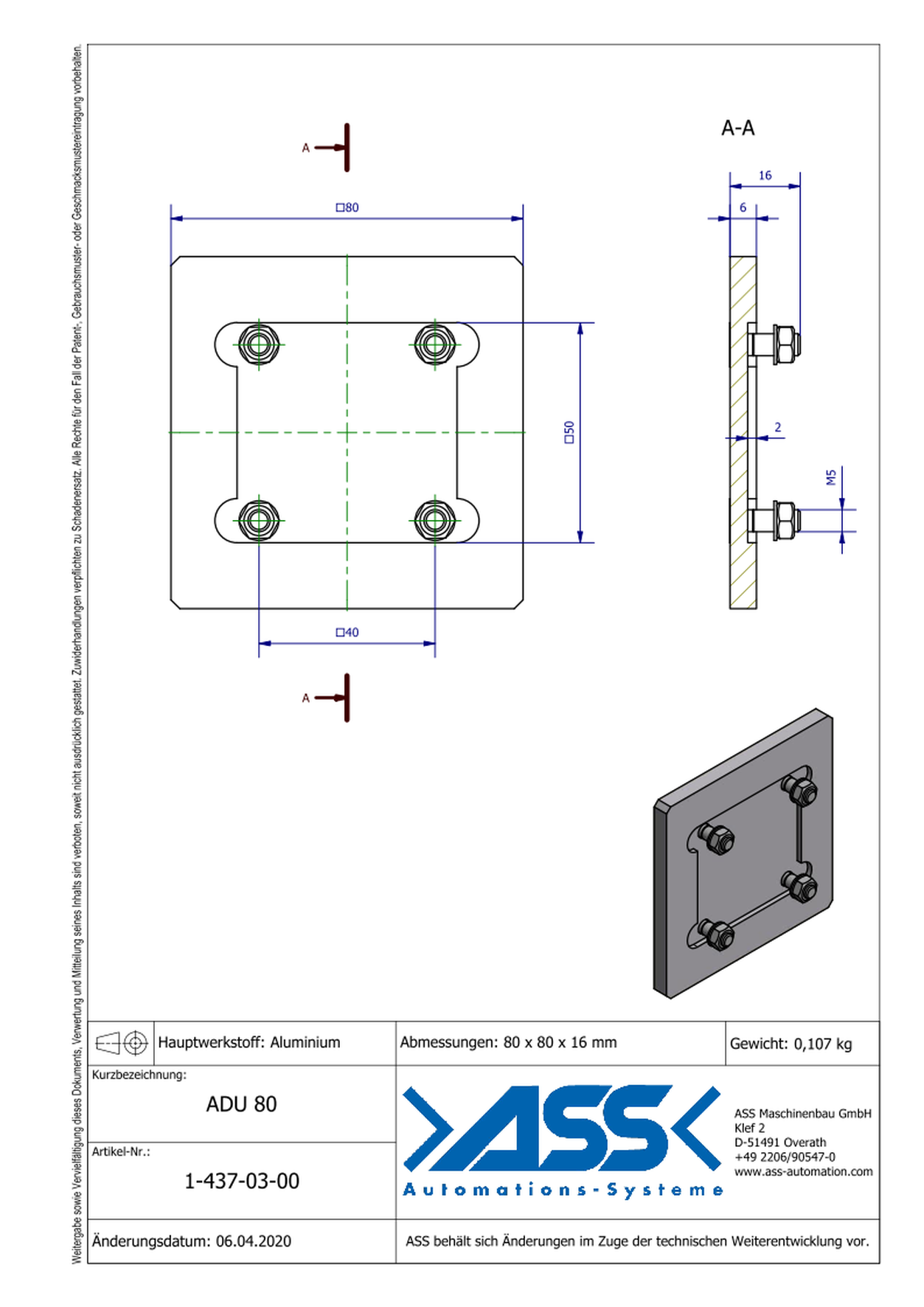 ADU 80 Universal Mounting Bracket