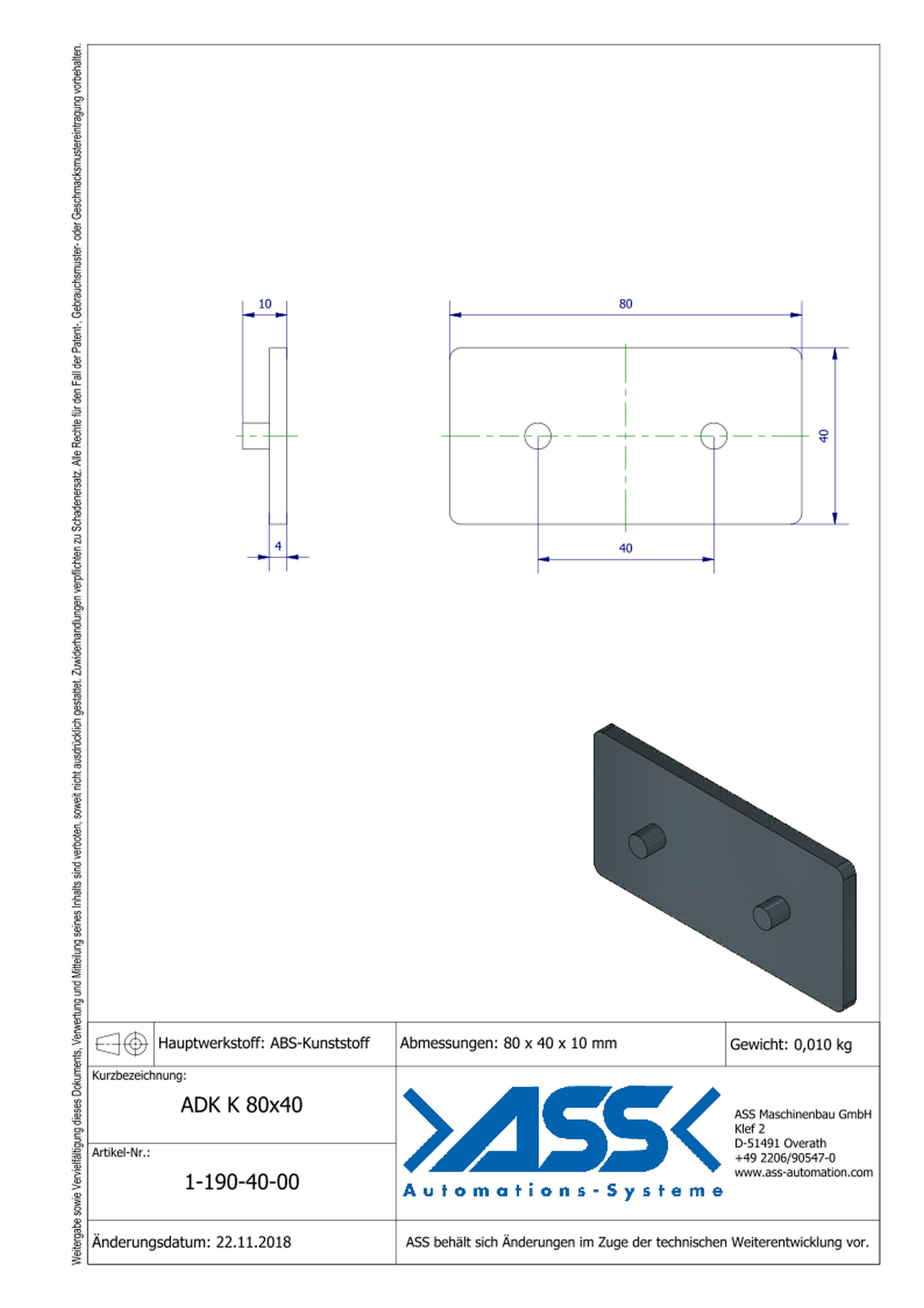 ADK K 80-40 Profile End Cap