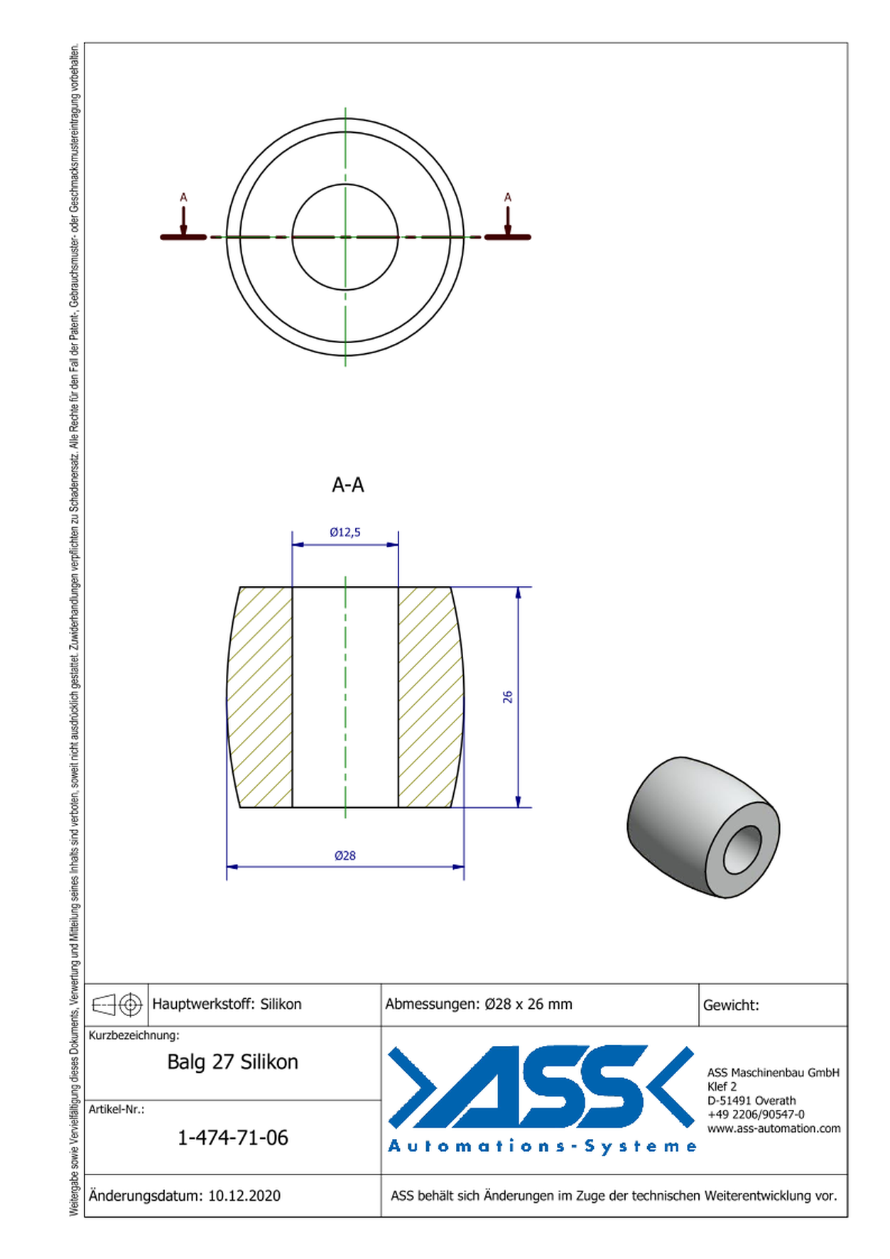 Balg 27 Silikon Spare Bellow for IGB