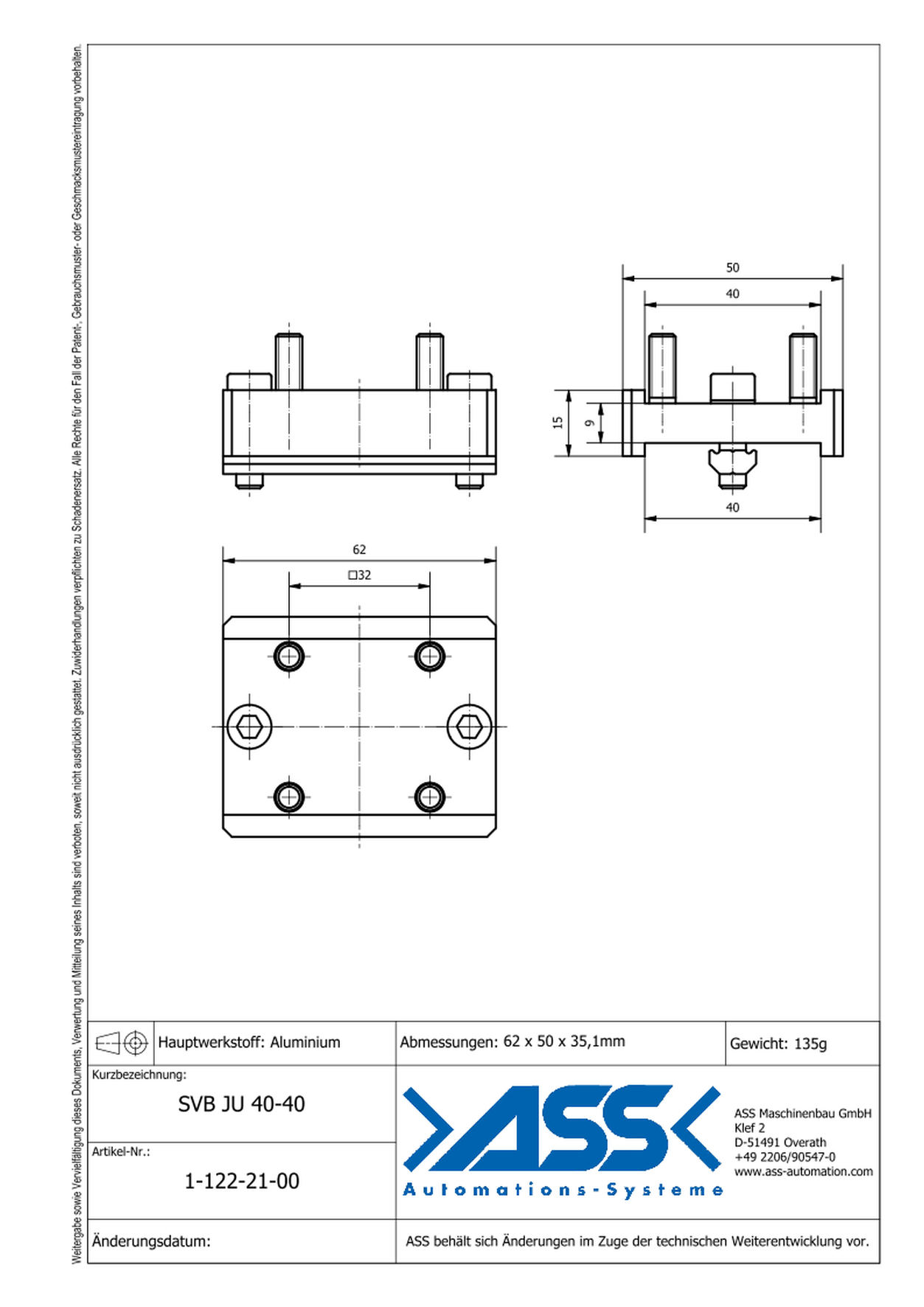 SVB JU 40-40 Butt Connector