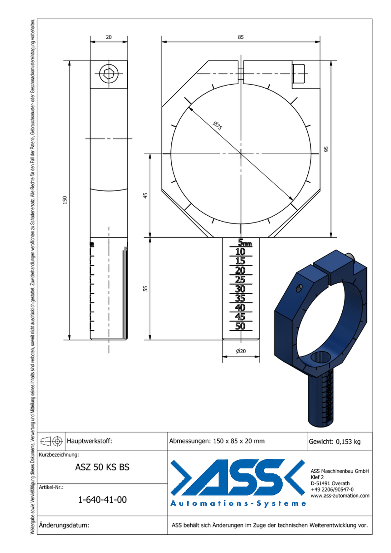  Mounting Bracket for ASN, Blue Scale