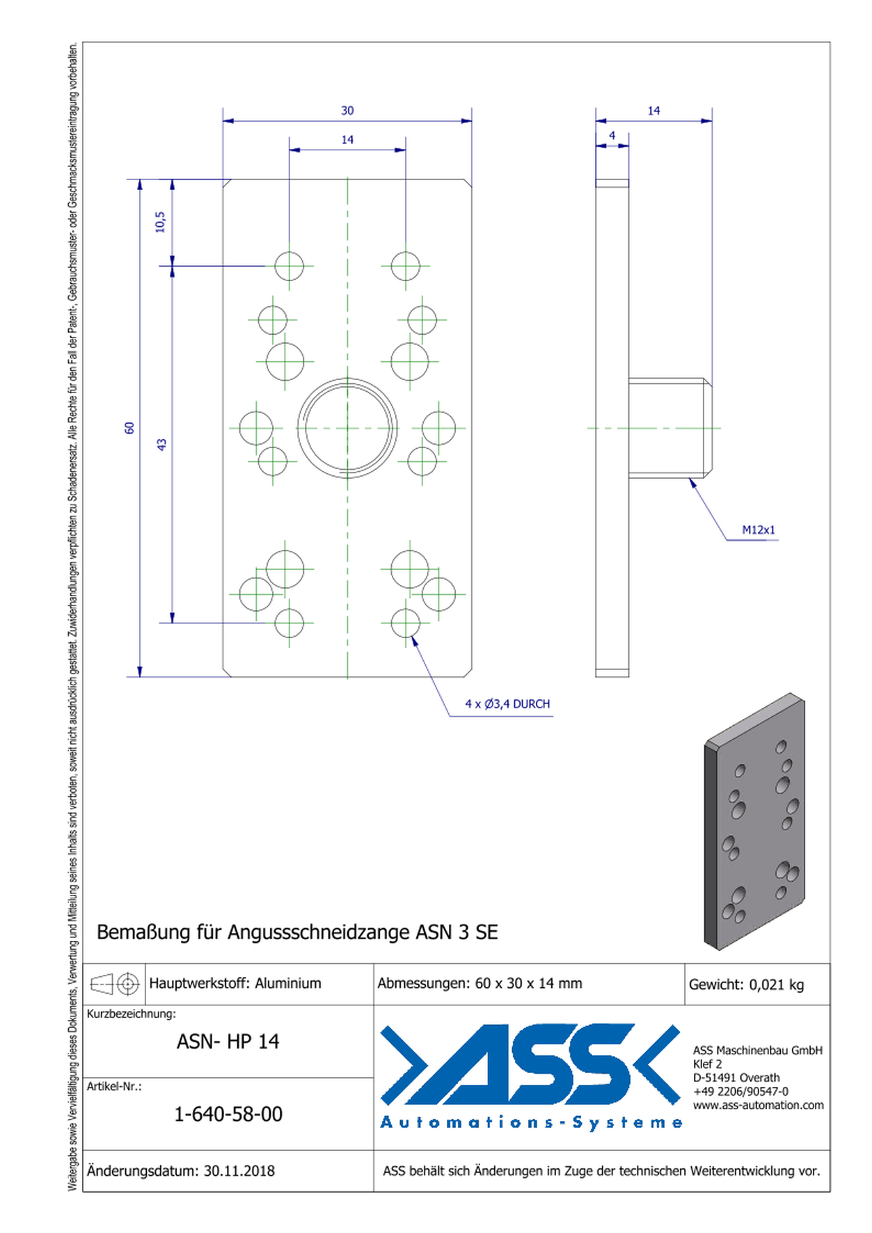 ASN HP 14 Mounting Bracket for ASN SE