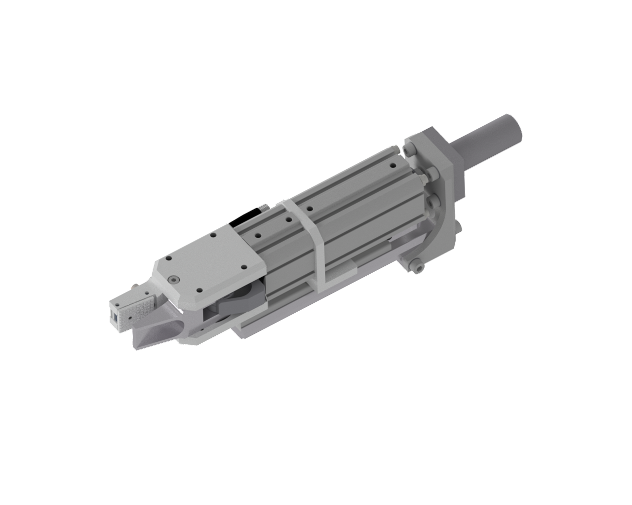  Gripper 32 on Stroke, Precision Slide, Lightweight Model: single stroke, Stroke: 50 mm, Piston Ø: 32 mm, Jaw type: chequered / query, Connection: plug M8, Signal output: PNP