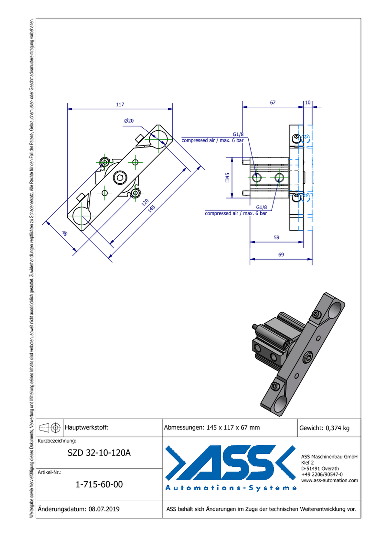 SZD 32-10-120A Special Short Stroke Cylinder