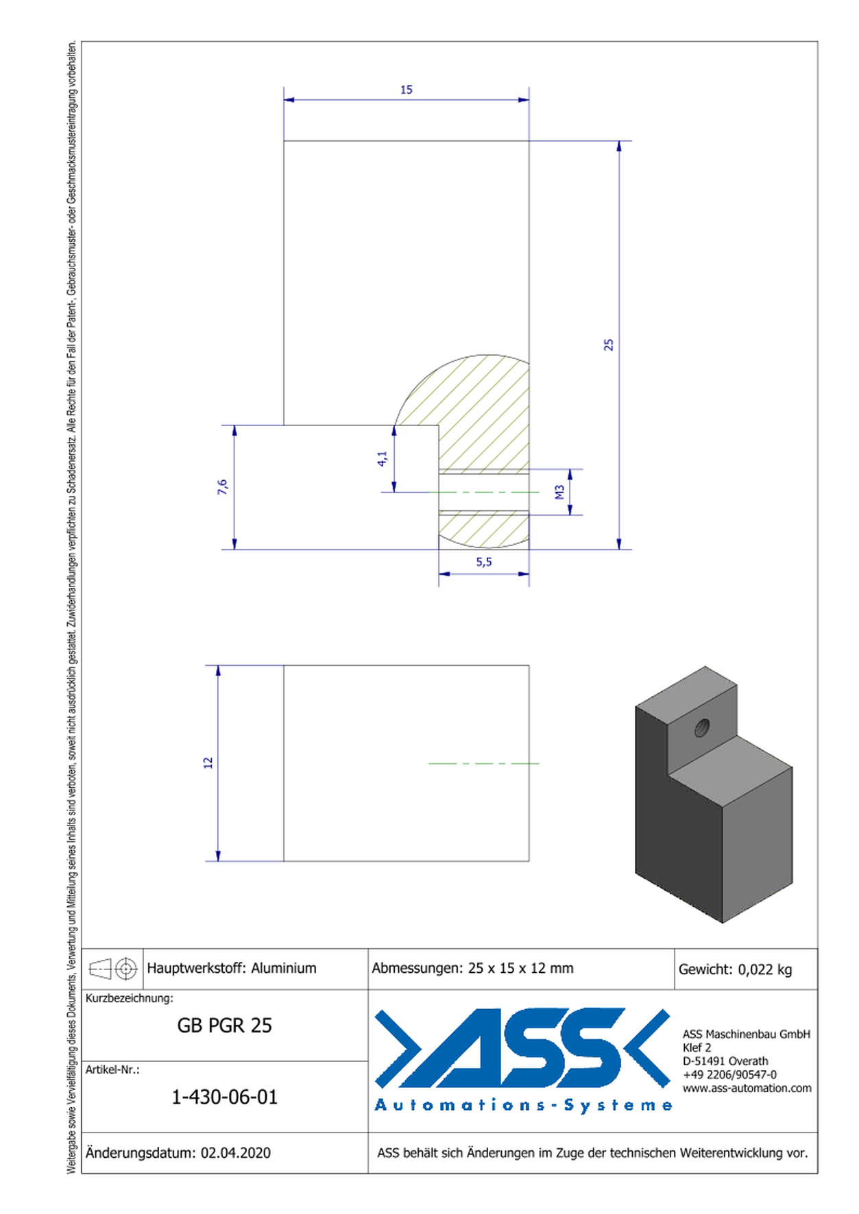 GB PGR 25 Universal Jaws for PGR