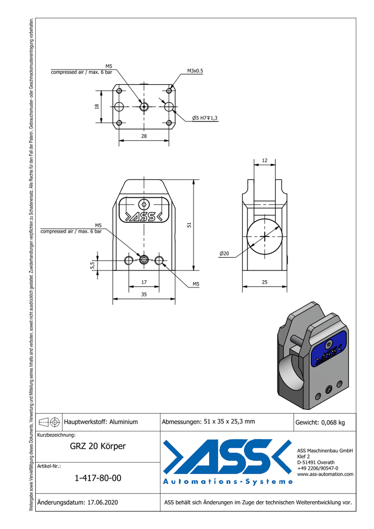 GRZ 20 Body Gripper Body