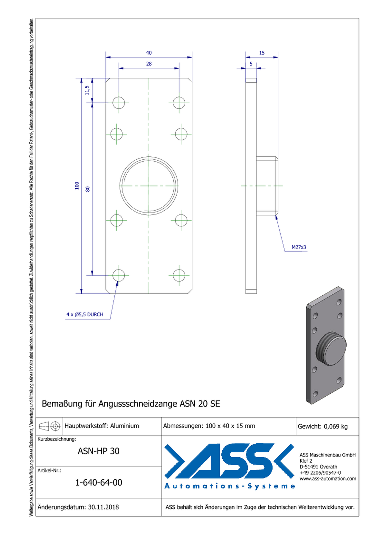 ASN HP 30 Mounting Bracket for ASN SE