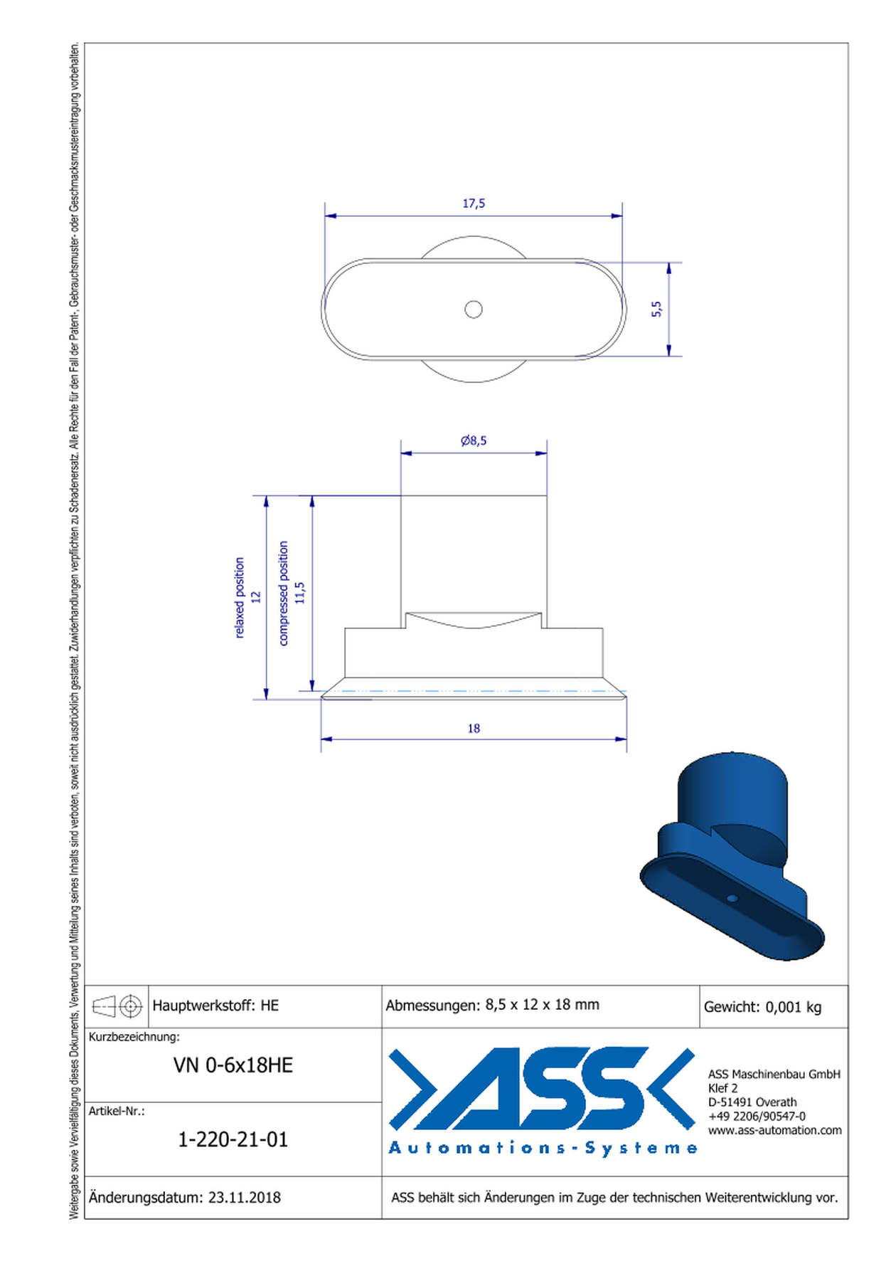 VN O-6x18HE Suction Cup, Oval