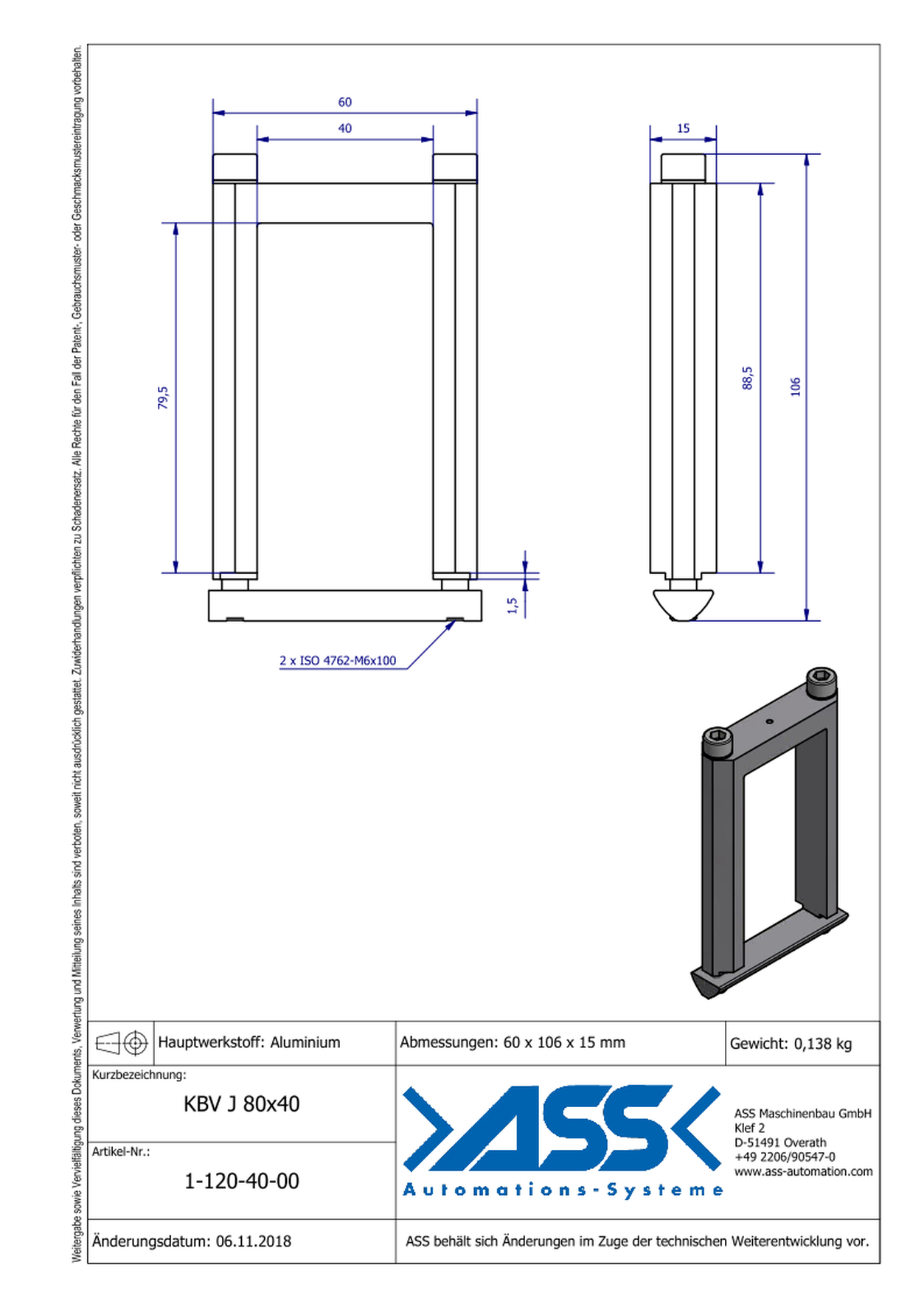 KBV K 80-40 Square Joint Connector