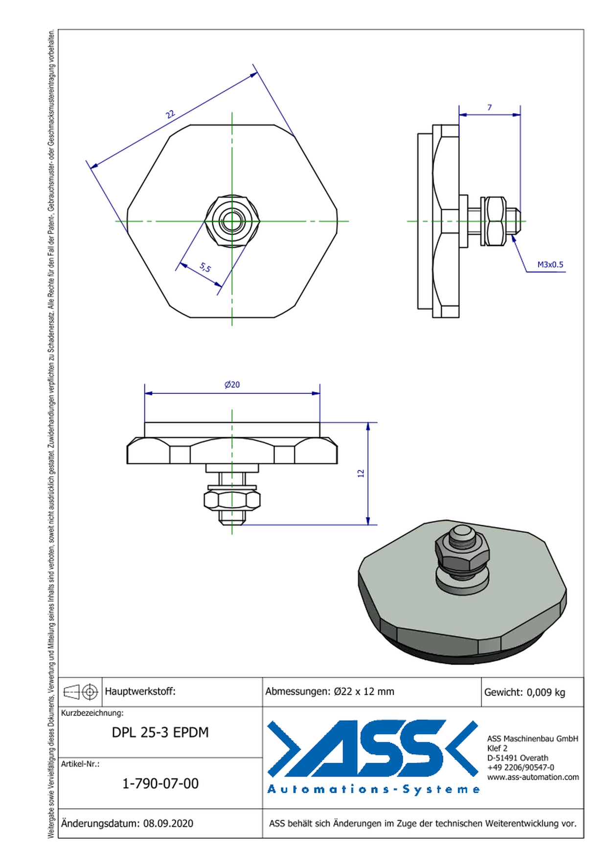 DPL 25-3 EPDM Pressure Plate