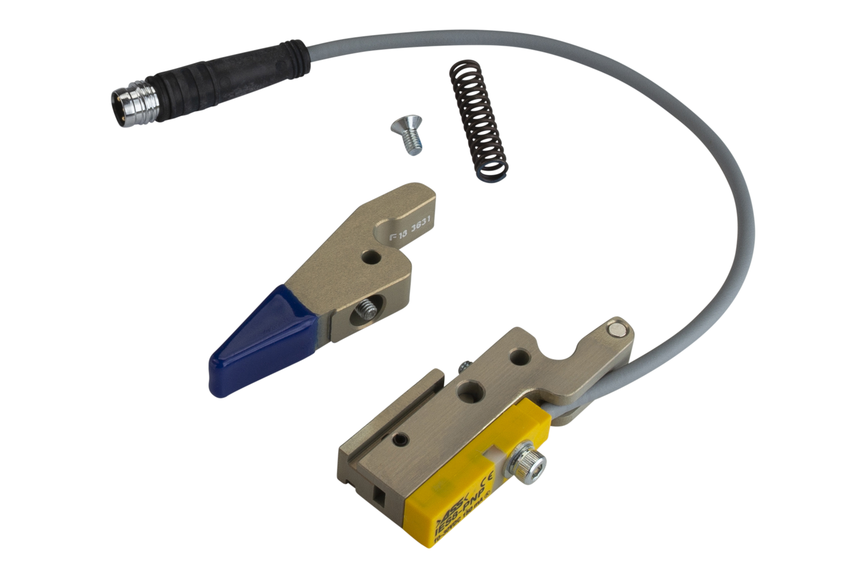 GRZ 14 Gripper Jaws R Jaw Type: Chequered / Chequered Piston Ø: 14 mm, Opening width: -, Jaw type: EP coating shore 90, blue / query, Closing Force: -, Connection: plug M8, Signal output: PNP