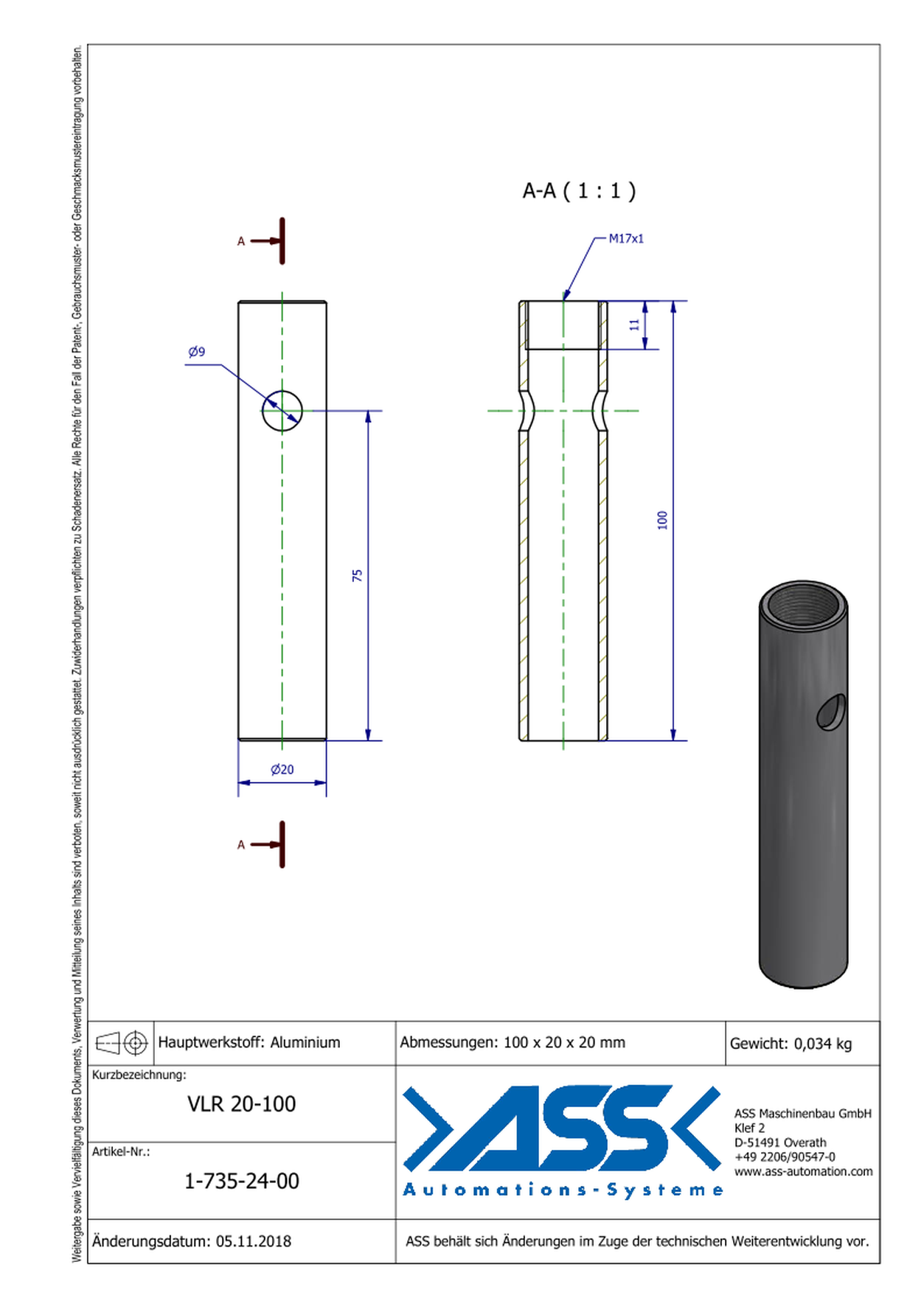 VLR 20-100 Extension Tube