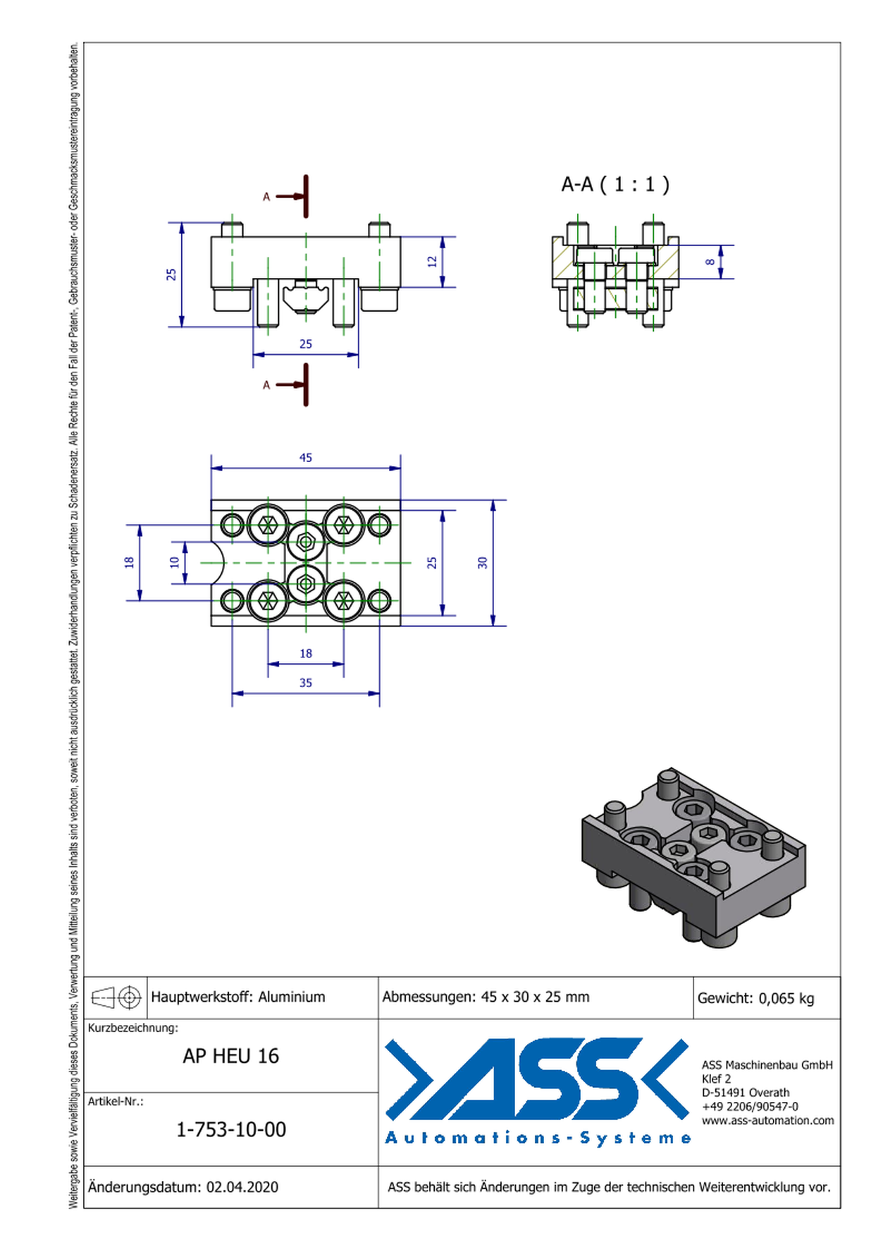 AP HEU 16 Mounting Adapter for Stroke Unit HEU