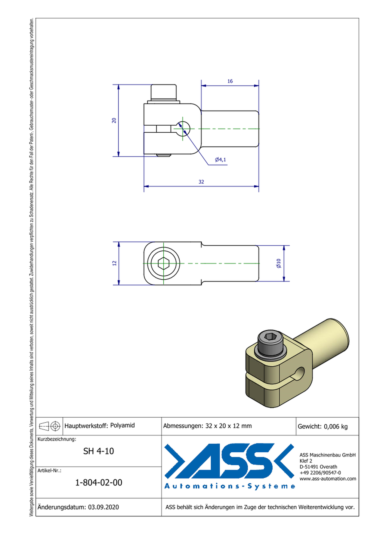 SH4-10 Sensor Bracket for Round Sensors