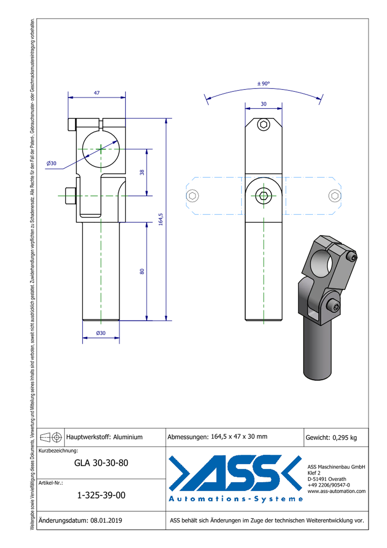 GLA 30-30-80 Elbow Arm