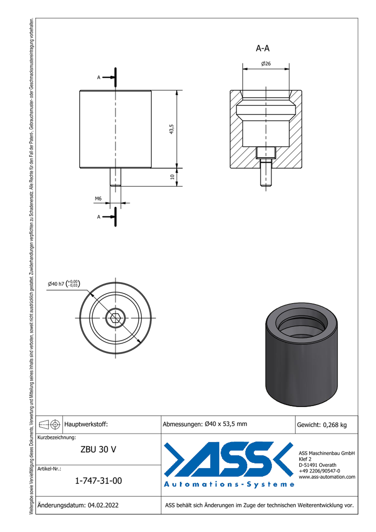 ZBU 30 V Docking Connector