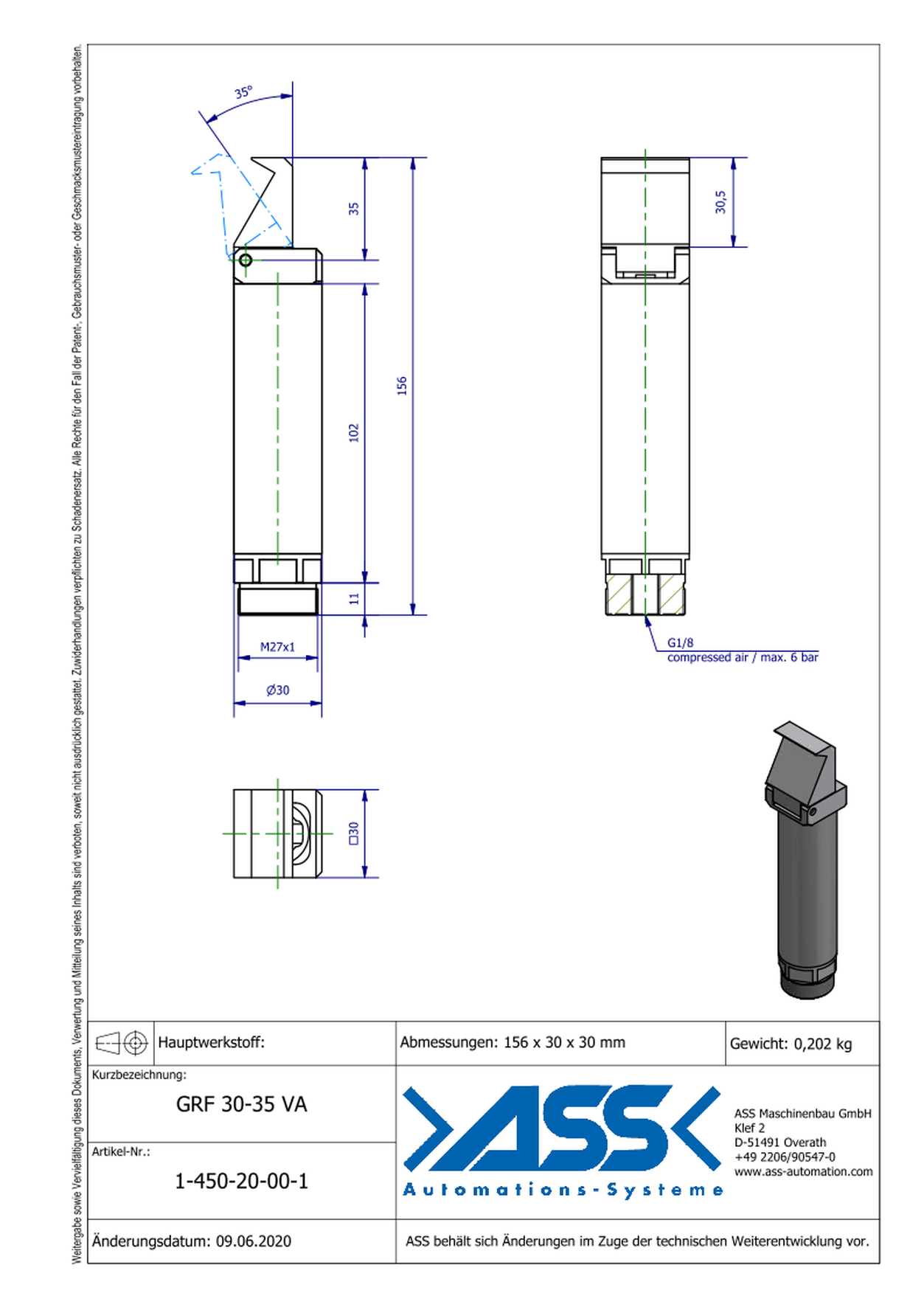 GRF 30-35 VA Gripper Finger 35°