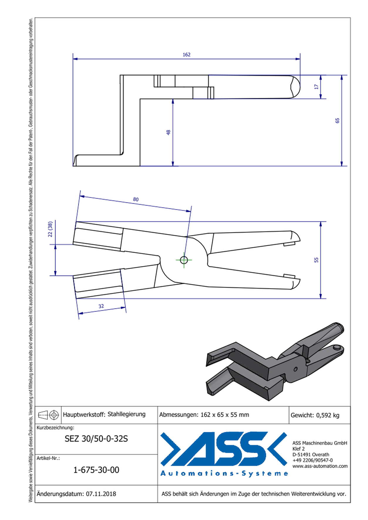 SEZ30/50-0-32S Nipper Blade, Z-Form