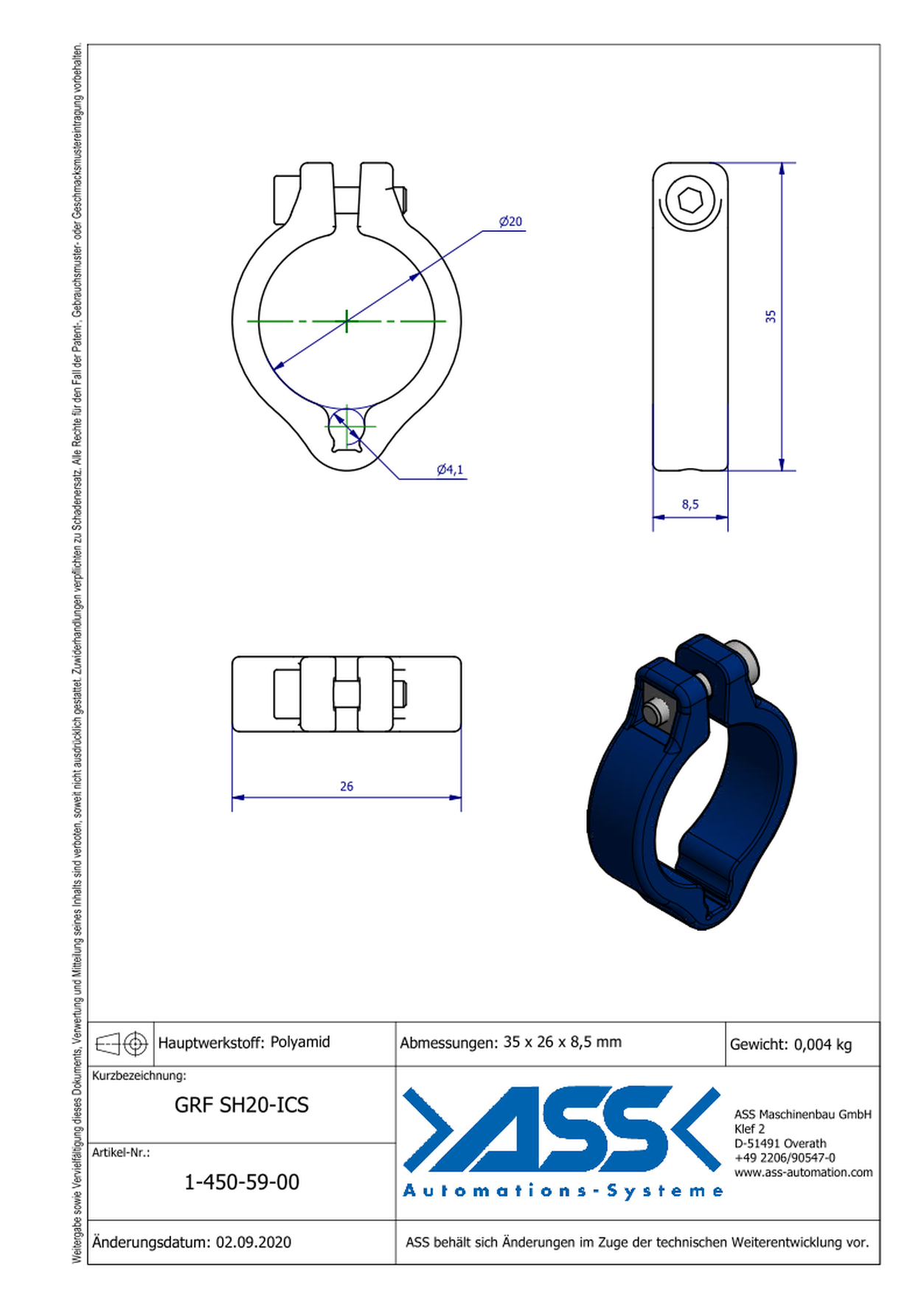 GRF SH 20 ICS Sensor Bracket