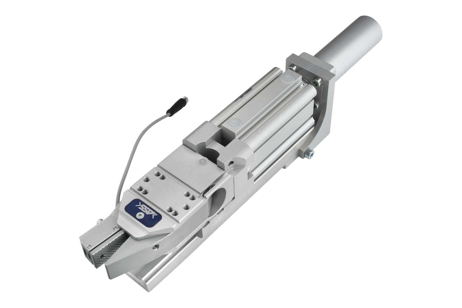 HUZ-P 25 32-50 Gripper 25 with Stroke, Precision Slide Model: single stroke, Stroke: 50 mm, Piston Ø: 25 mm; 32 mm, Jaw type: chequered / query, Connection: plug M8, Signal output: PNP