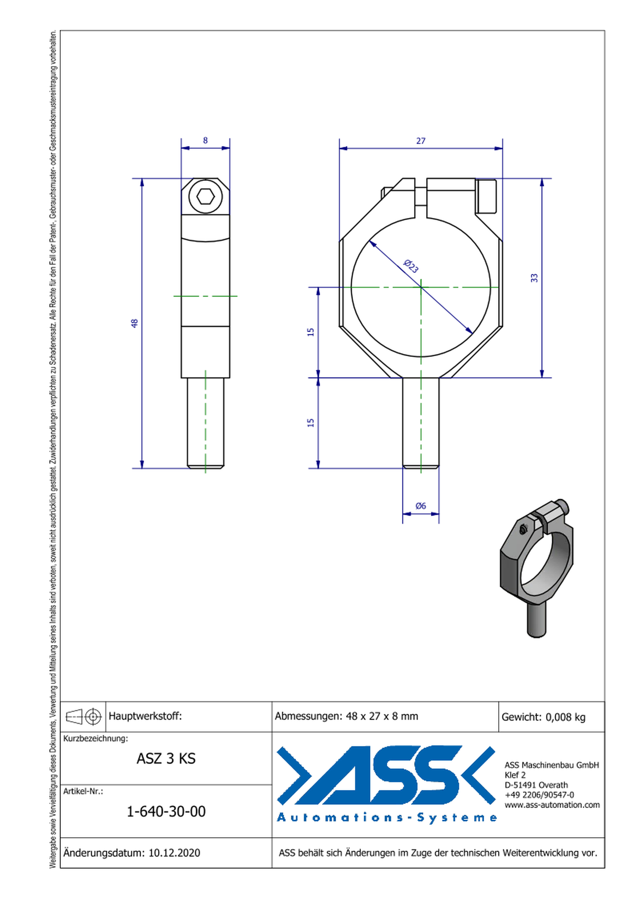 ASZ 3 KS Mounting Bracket for ASN