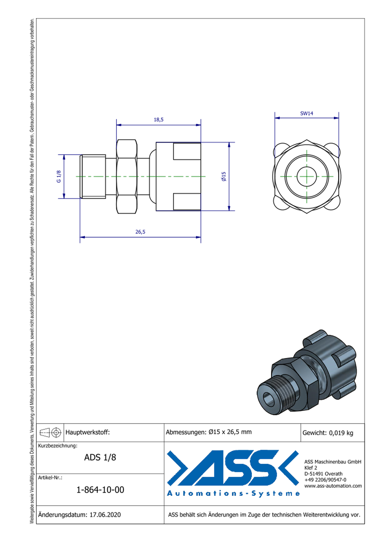 ADS 1/8 Exhaust throttle