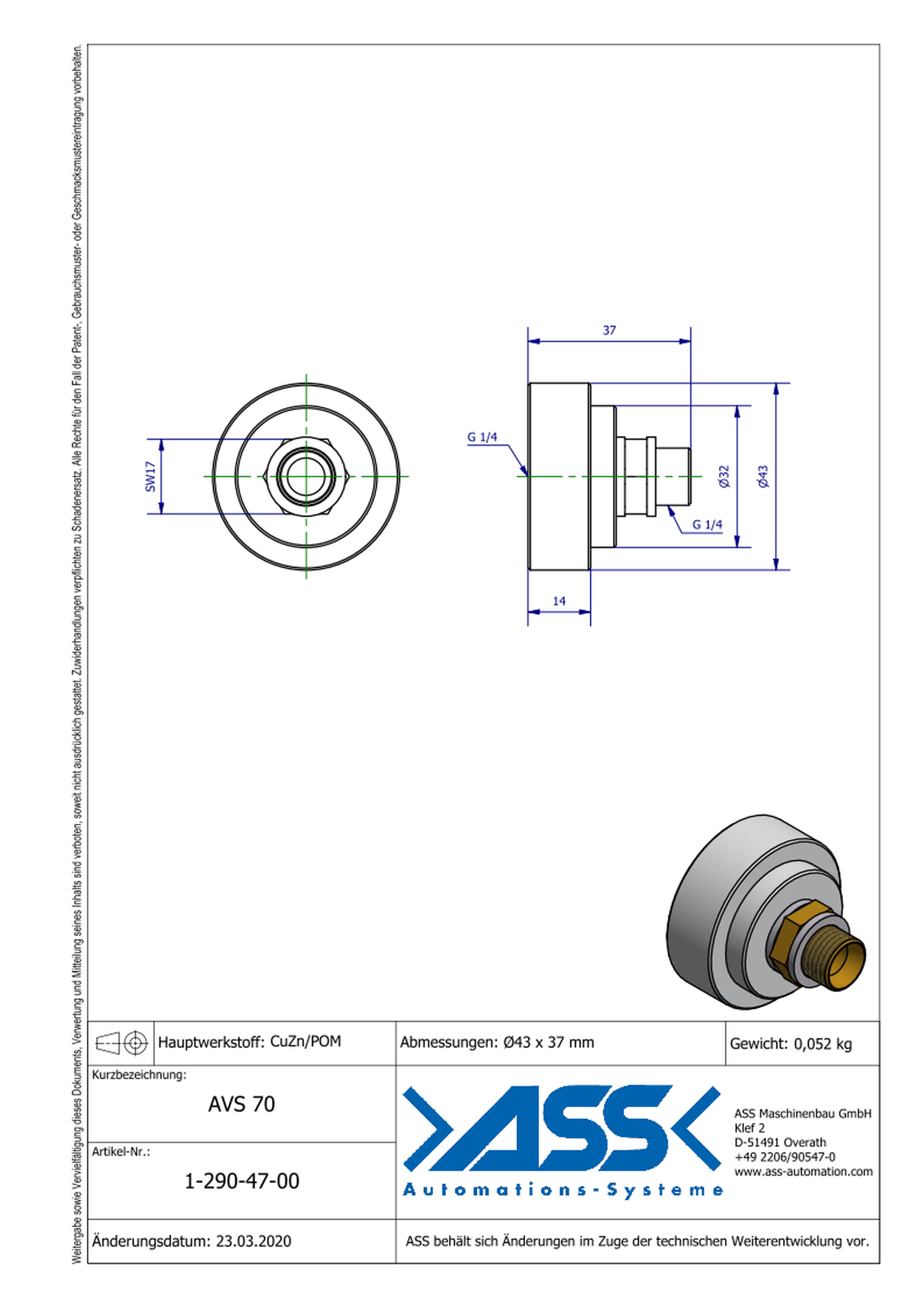 AVS 70 Adapter for Suction Cups