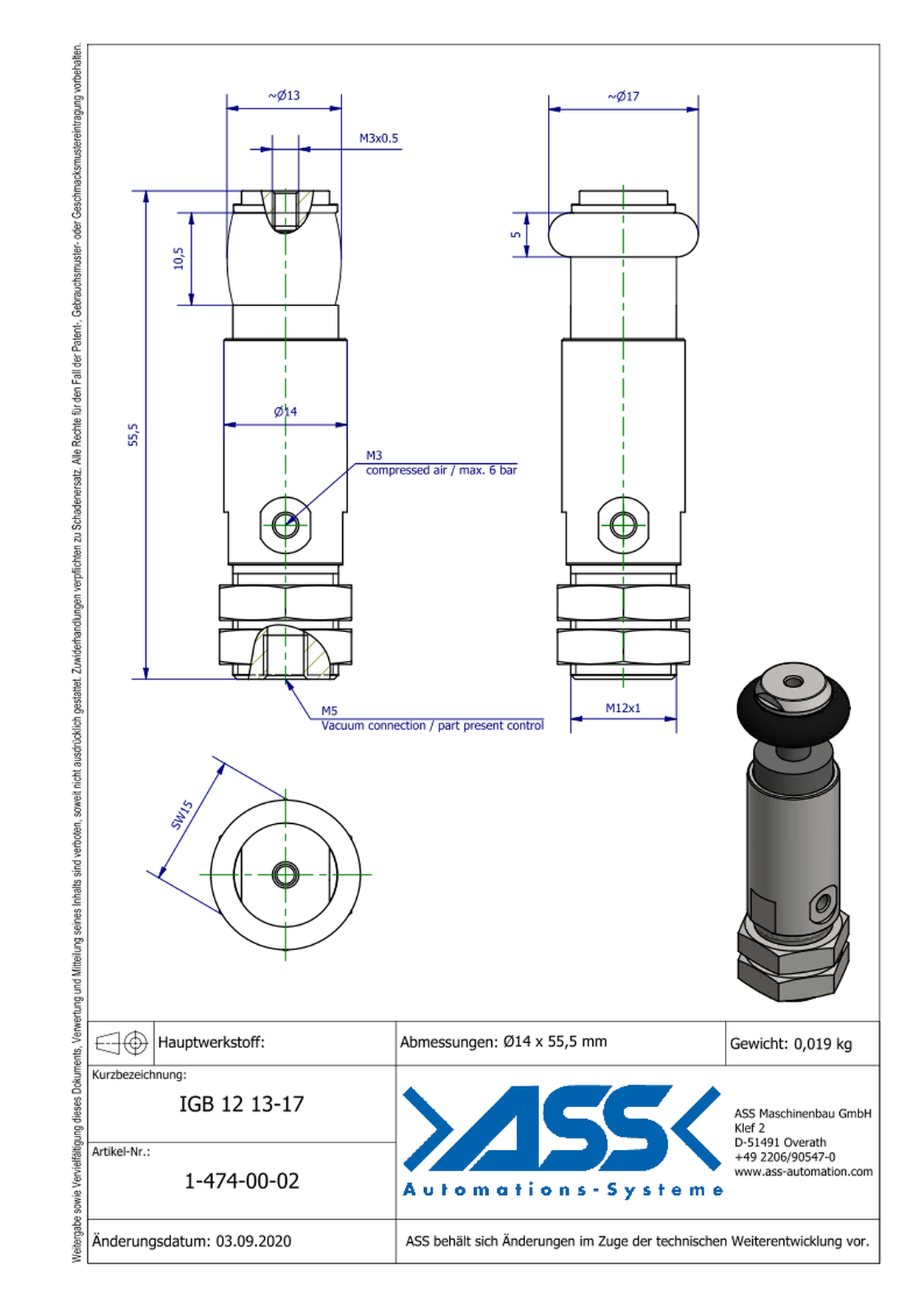 IGB 12 13-17 ID Gripper, Bellow