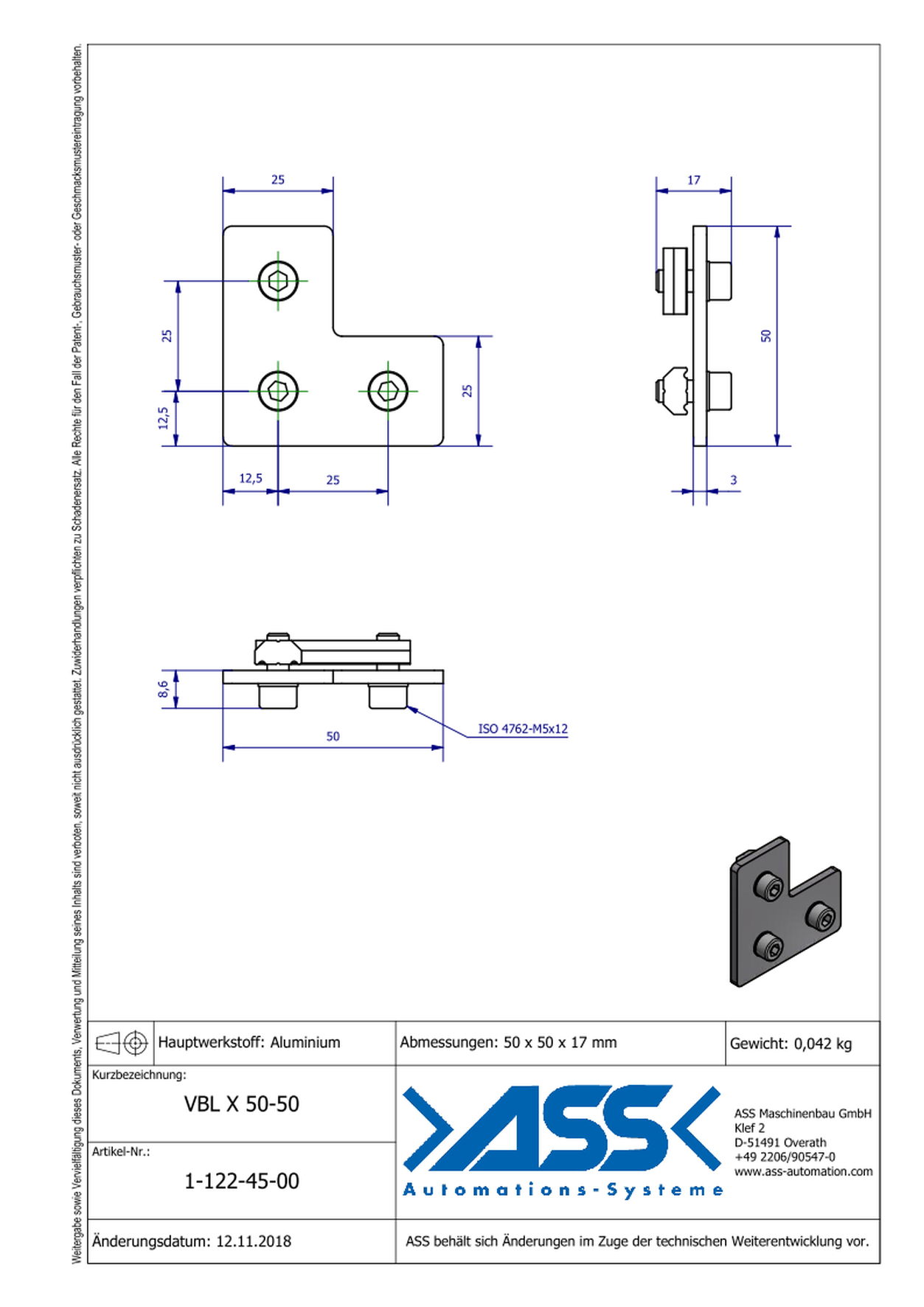 VBL X 50-50 L-Style Support Joint Connector