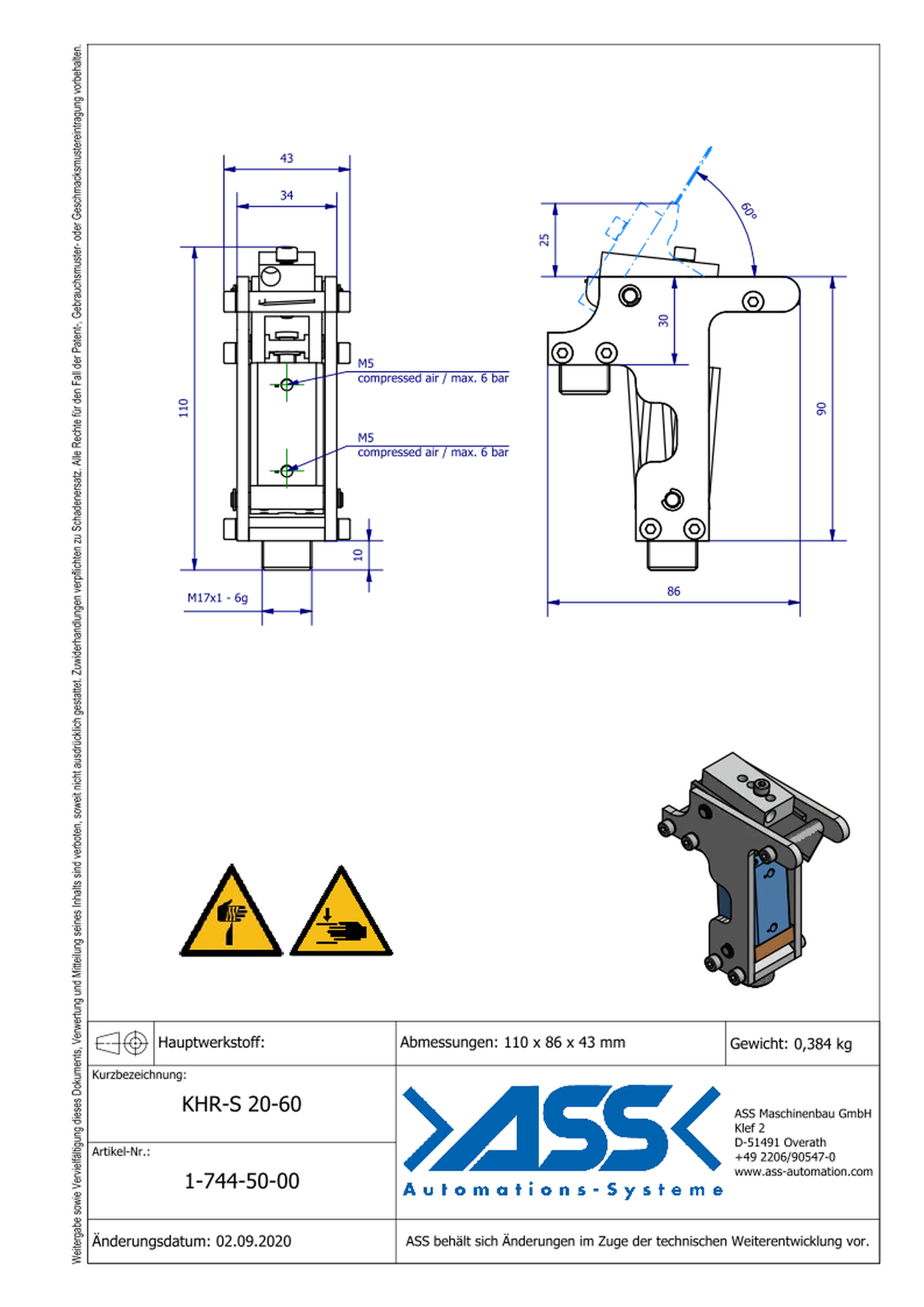 KHR-S 20-60 Blade Holder, swivelling