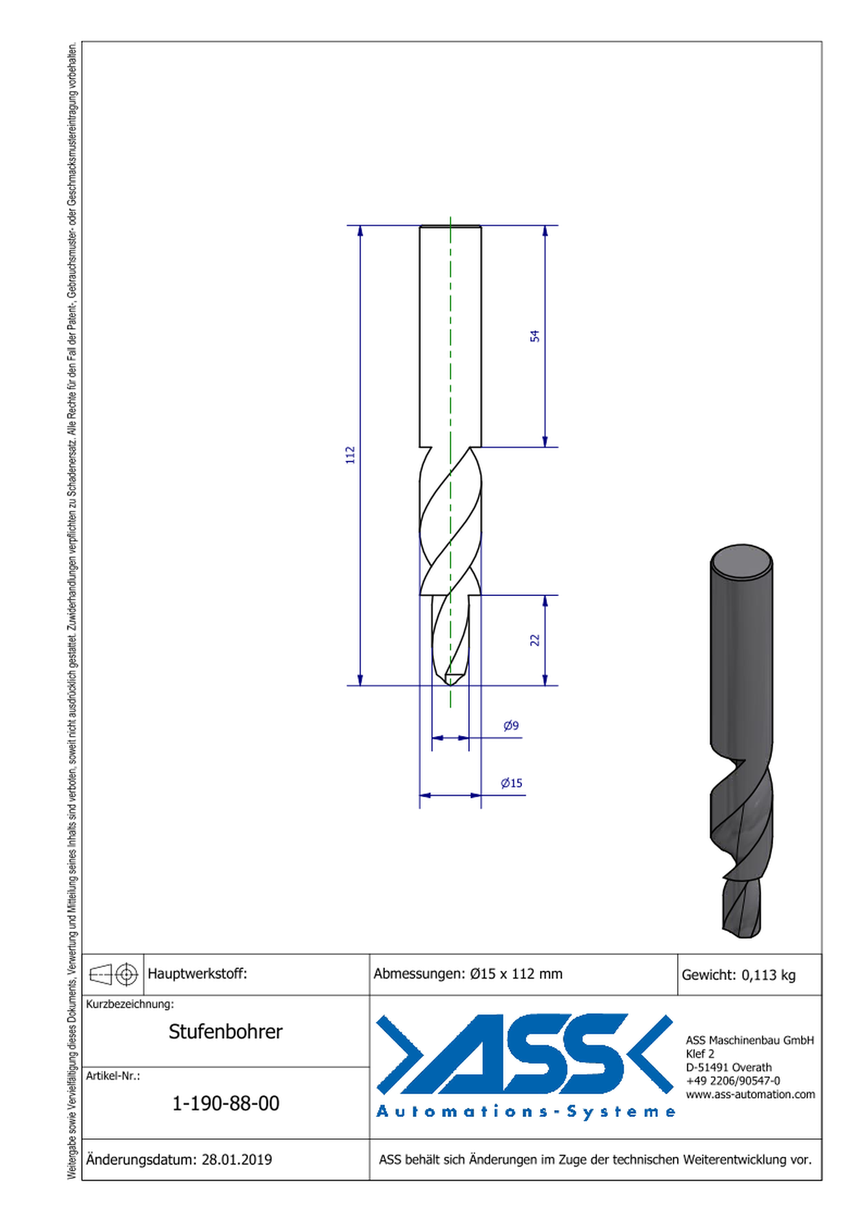 STB M8 Stepped Drill