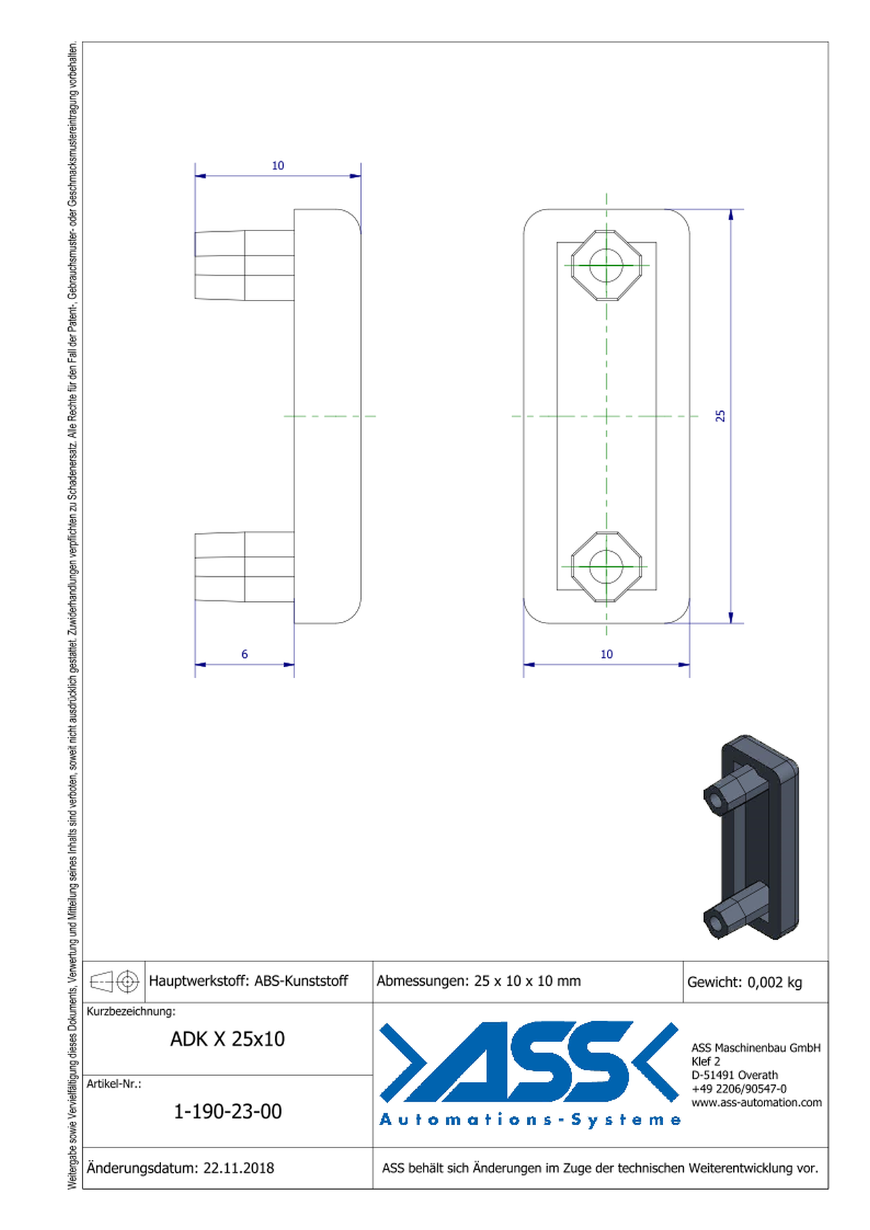 ADK X 25-10 Profile End Cap