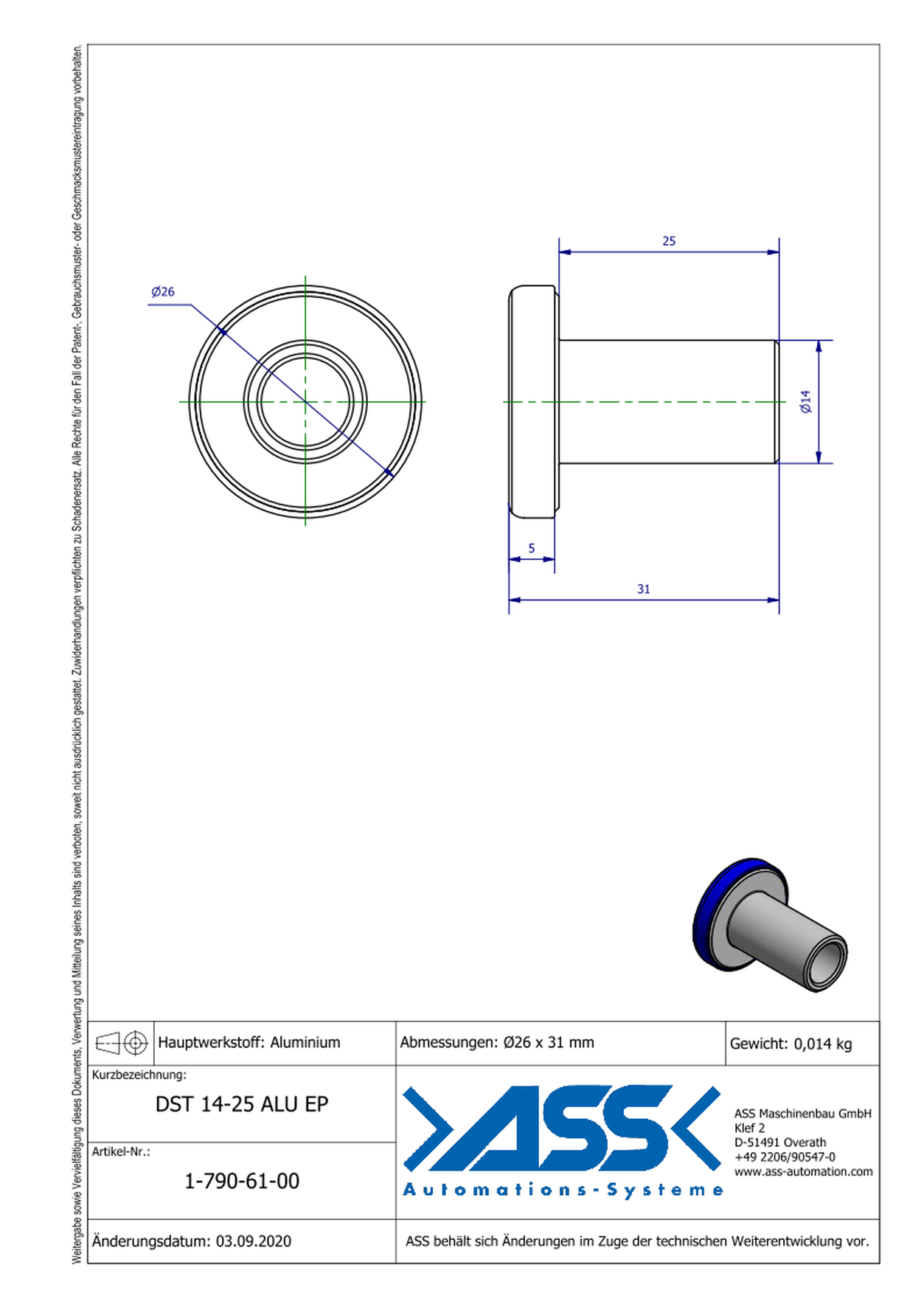 DST 14-25 ALU EP Pressure Plate