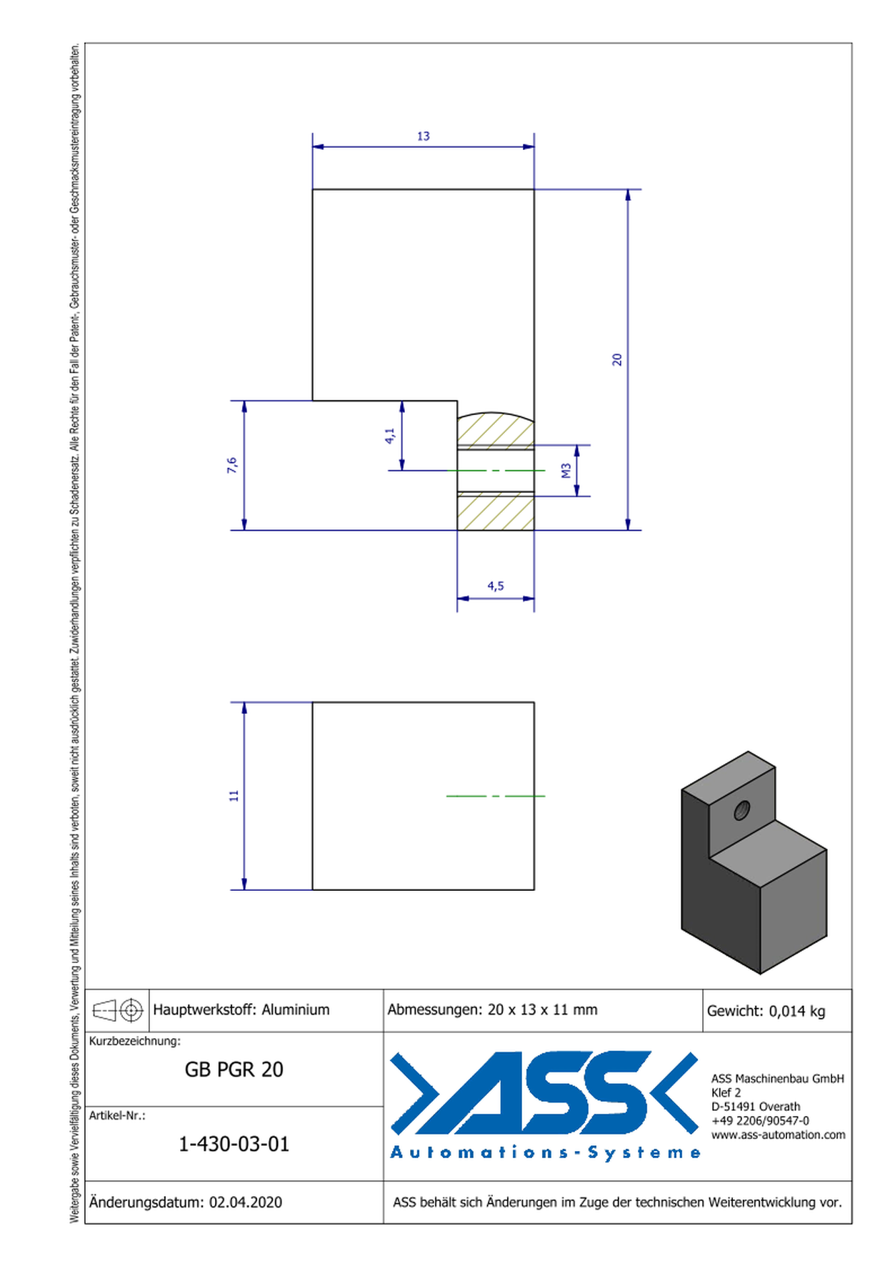 GB PGR 20 Universal Jaws for PGR