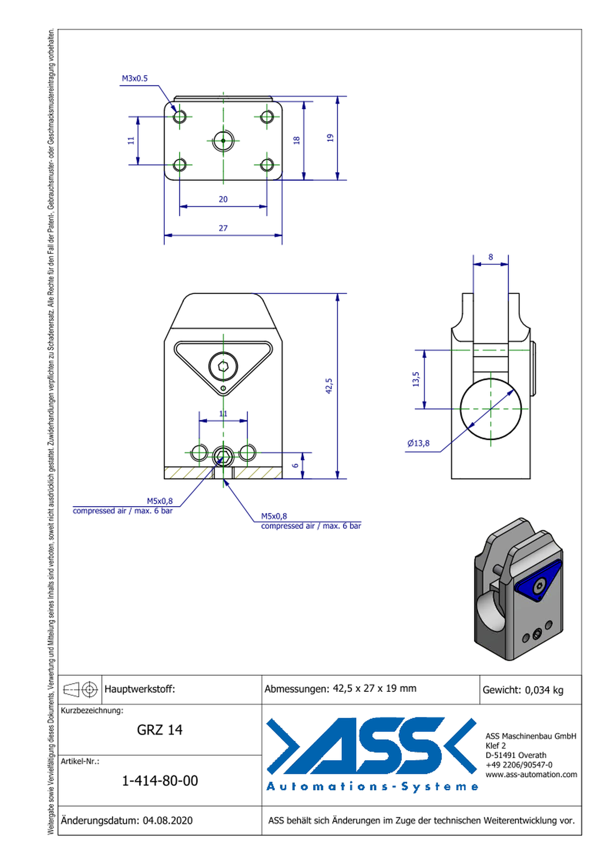 GRZ 14 Body Gripper Body