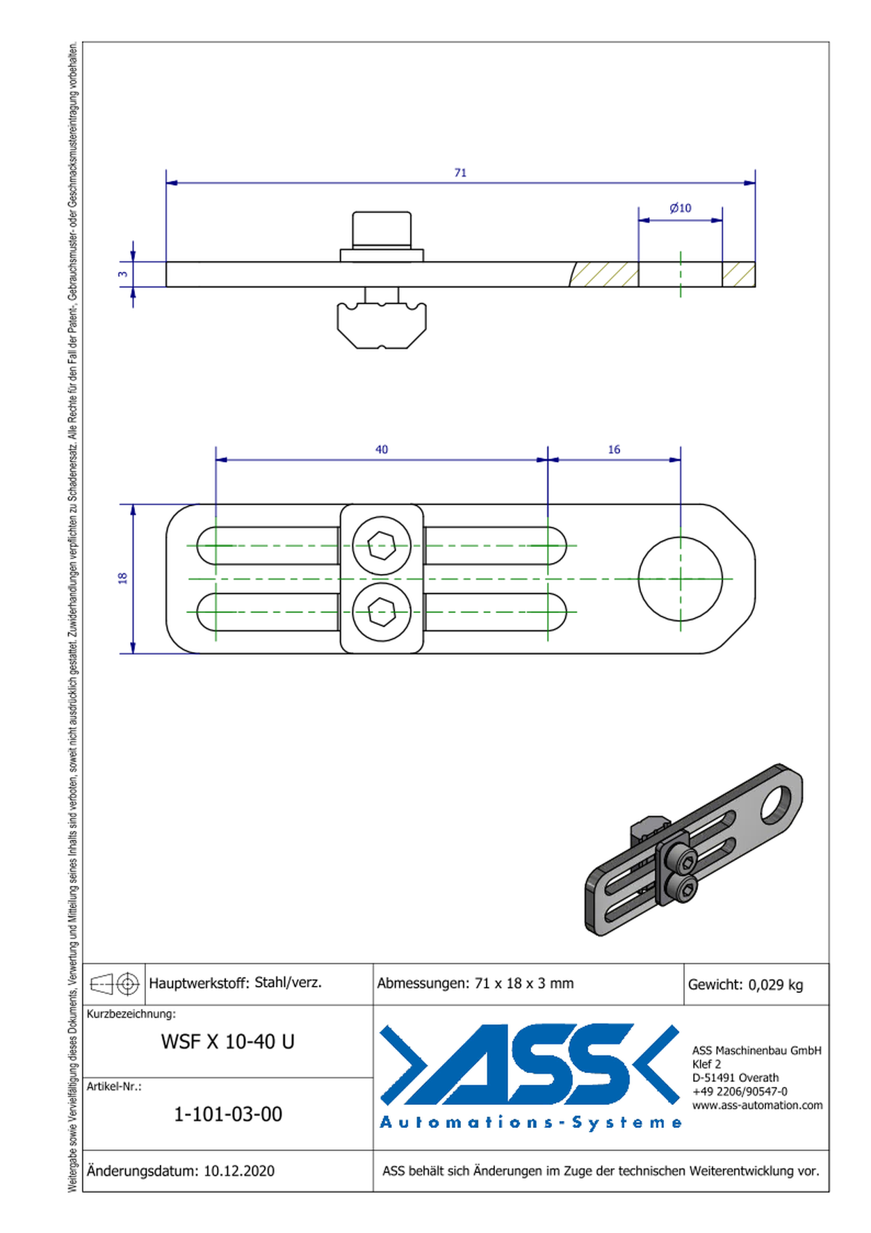 WSF X 10-40 U Flat Angle Clamp