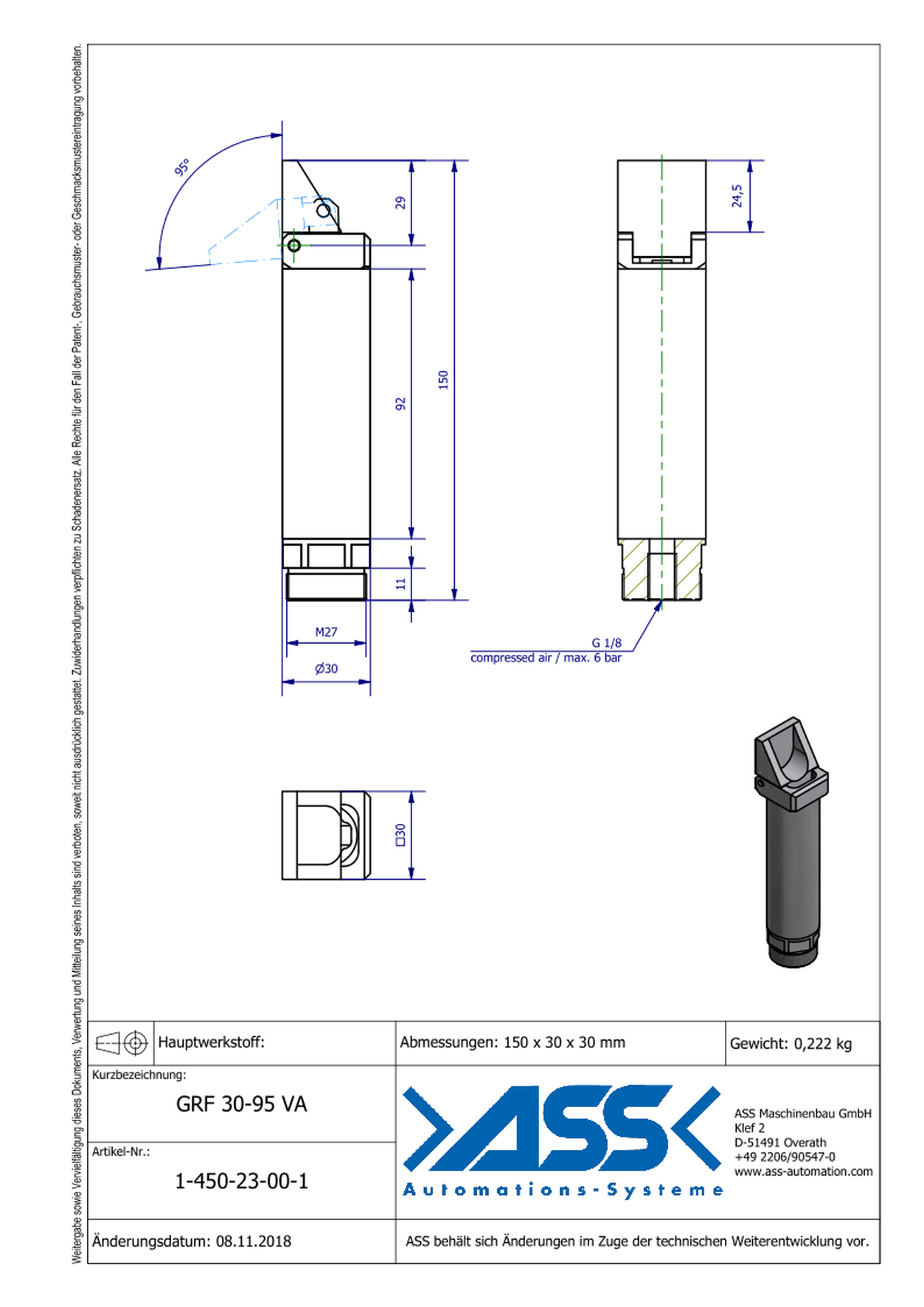 GRF 30-95 VA Gripper Finger 95°