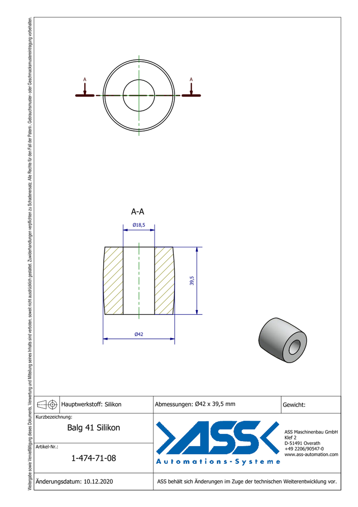 Balg 41 Silikon Spare Bellow for IGB