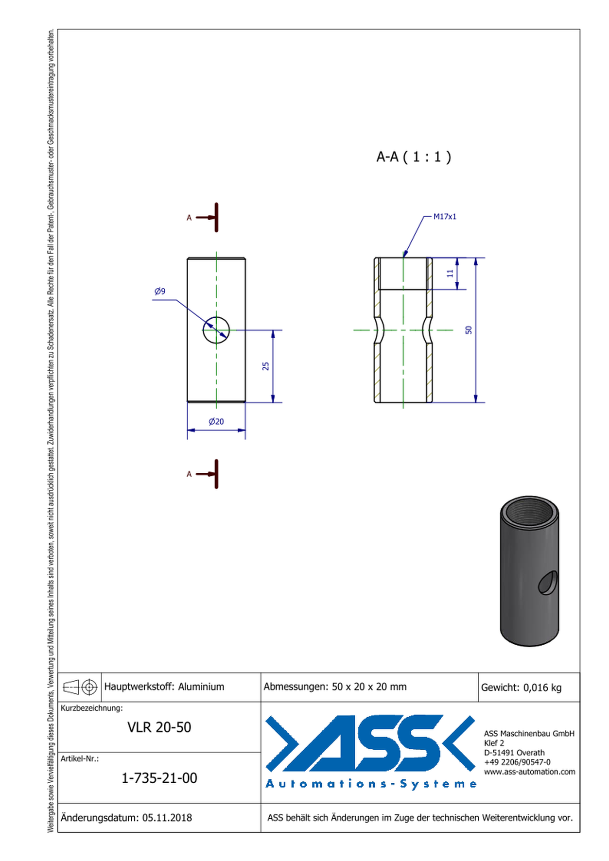 VLR 20-50 Extension Tube